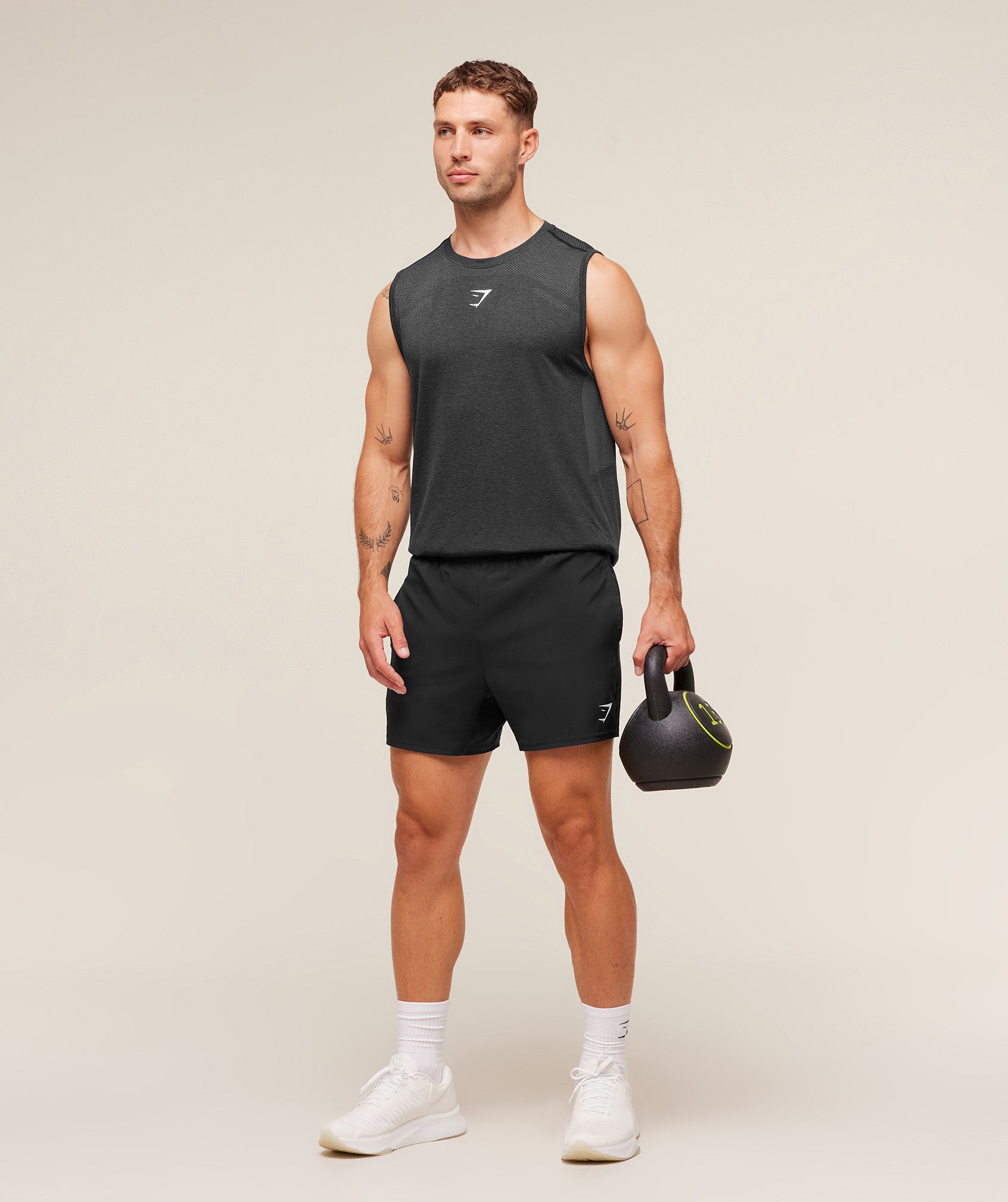 Gymshark Lightweight Seamless Tank - Black/Silhouette Grey