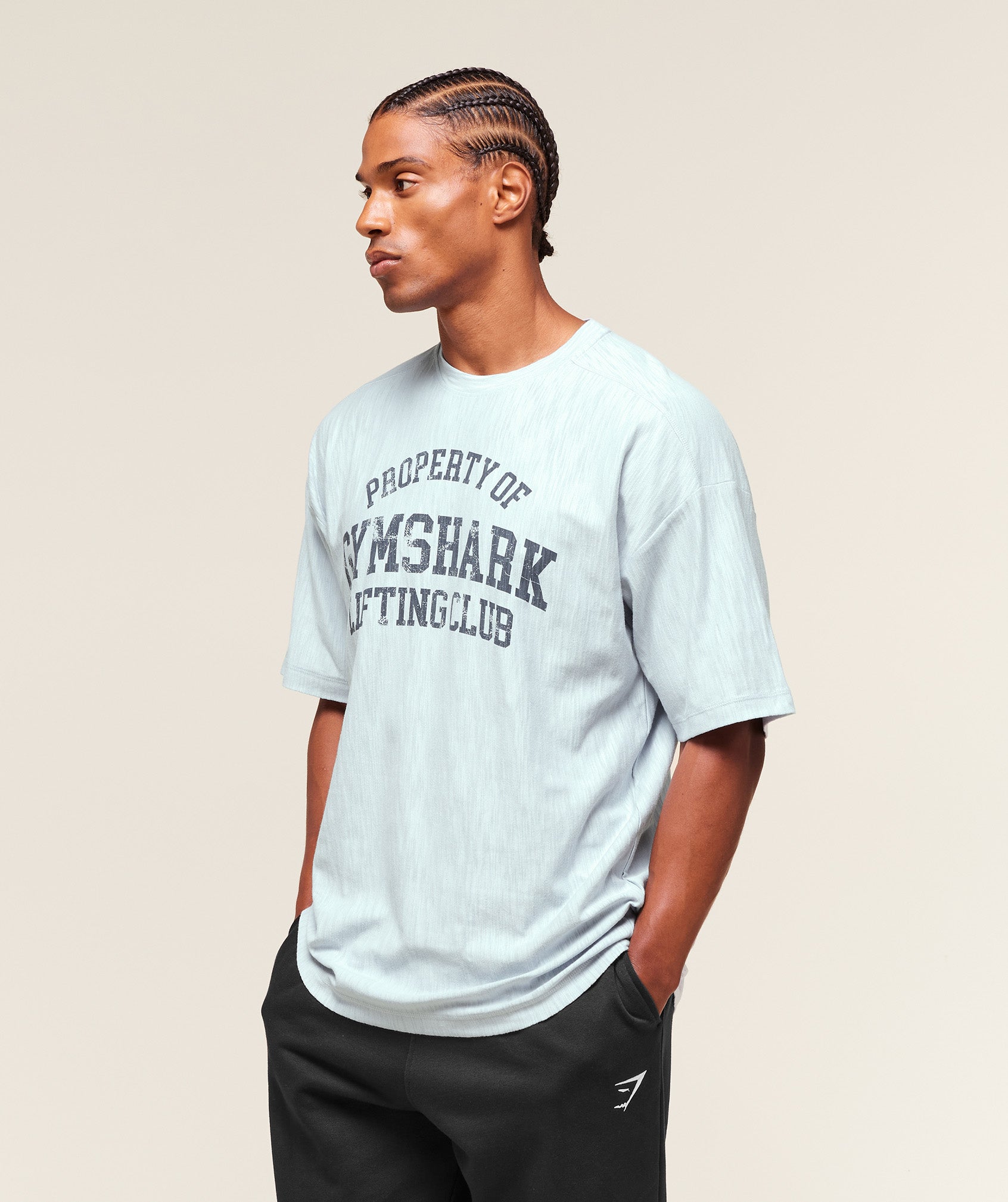Gymshark Lightweight Slub Textured T-Shirt - Smoke Blue