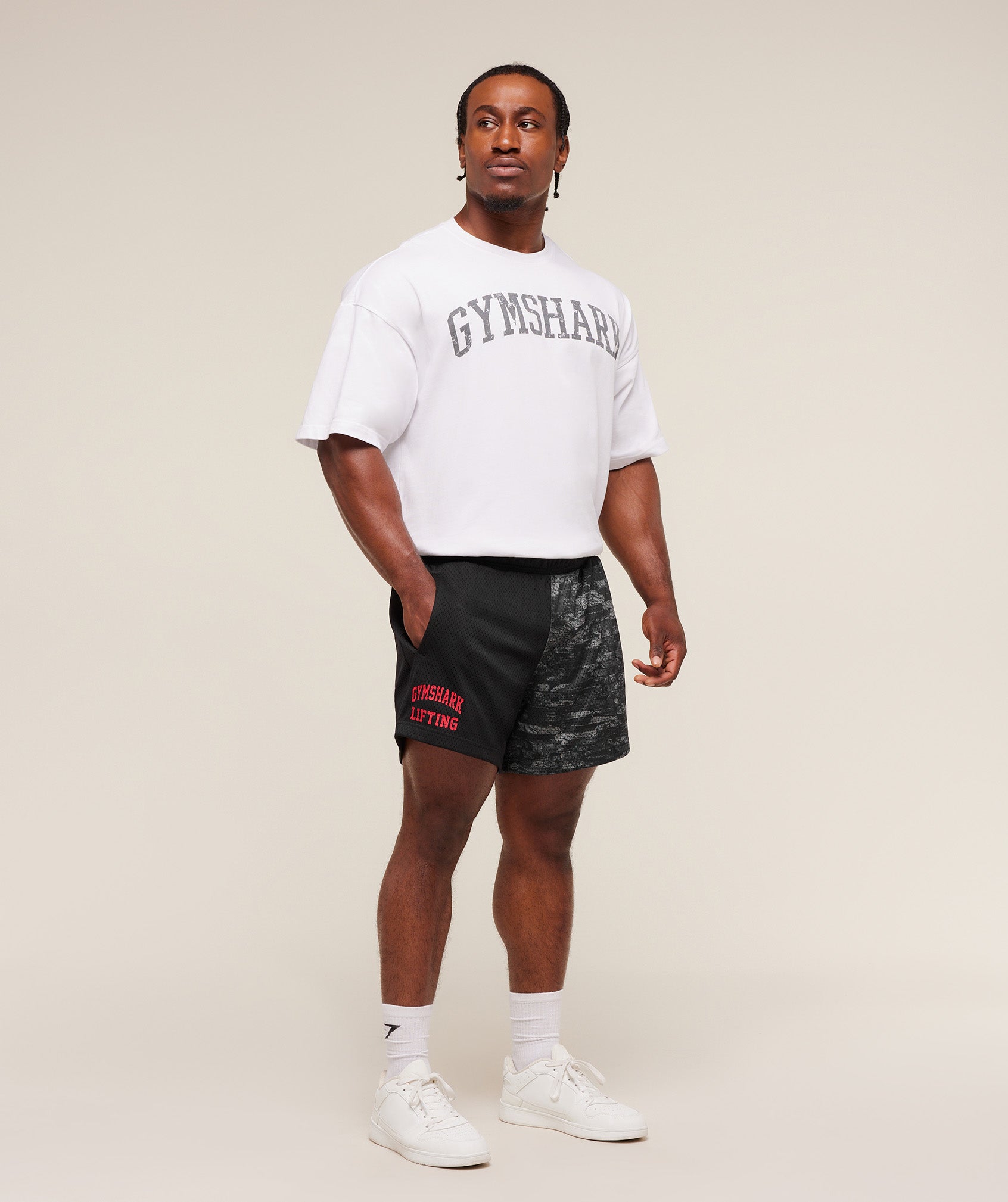 Gymshark Lifting Mesh 5" Shorts - Ash Grey