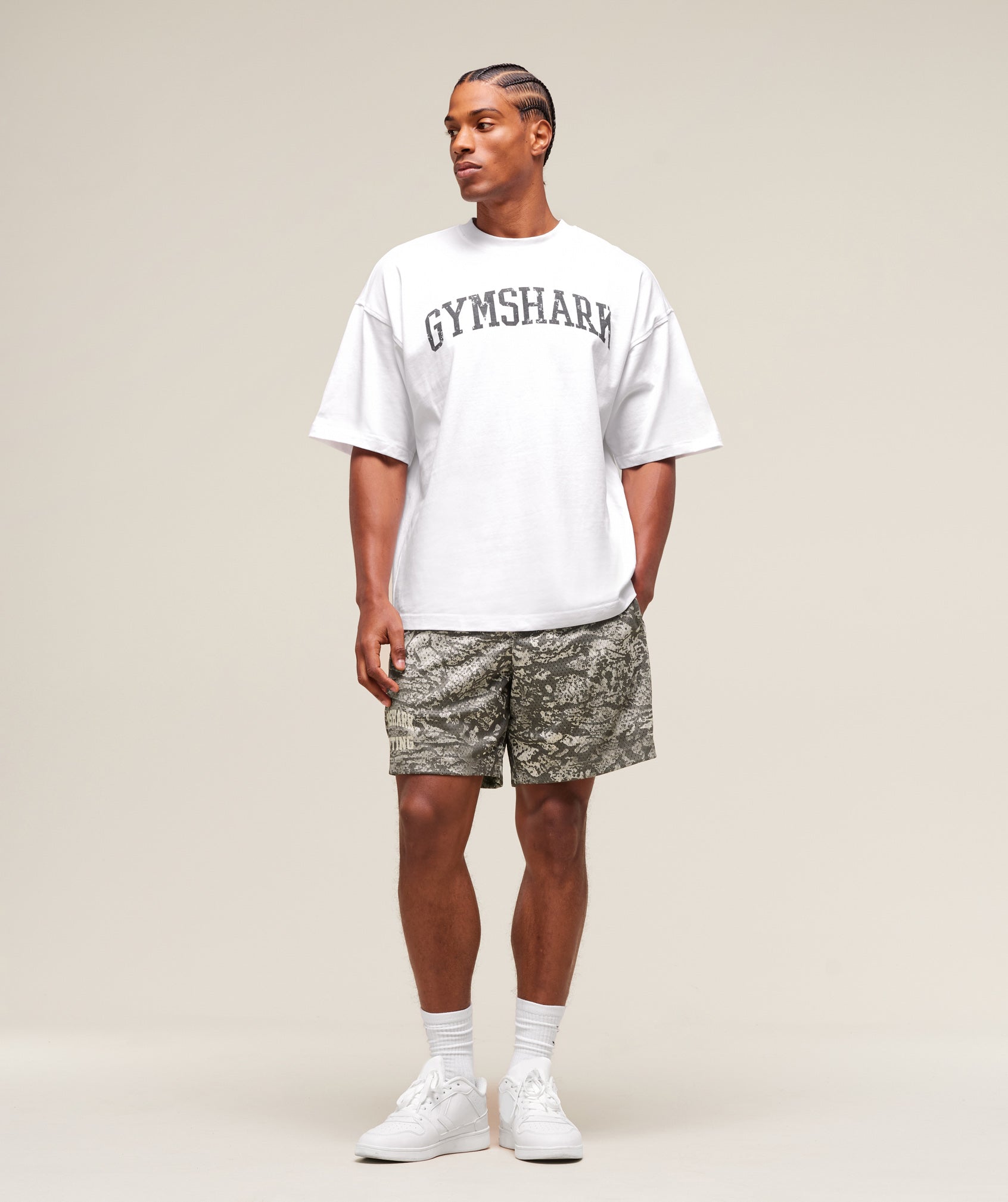 Gymshark Lifting Mesh 5" Shorts - Camo Brown