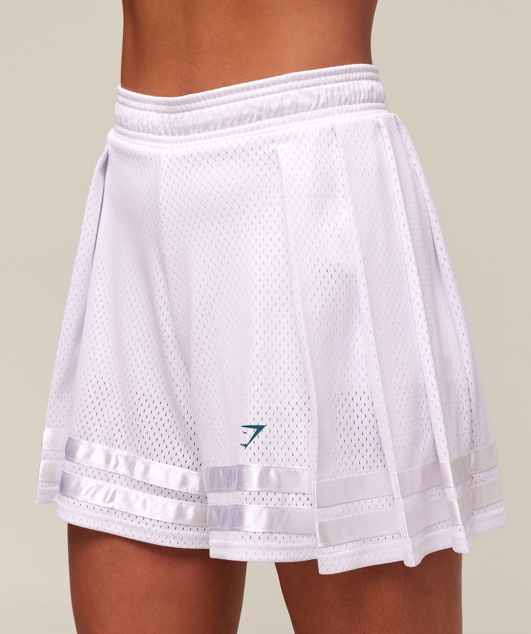 Gymshark Mesh Pleated Shorts - White