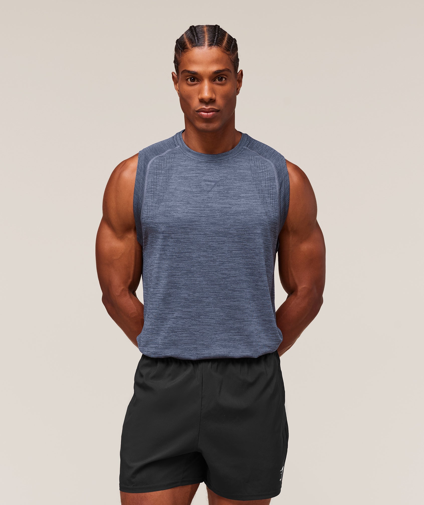 Gymshark Versatile Seamless Tank - Iron Blue/Navy