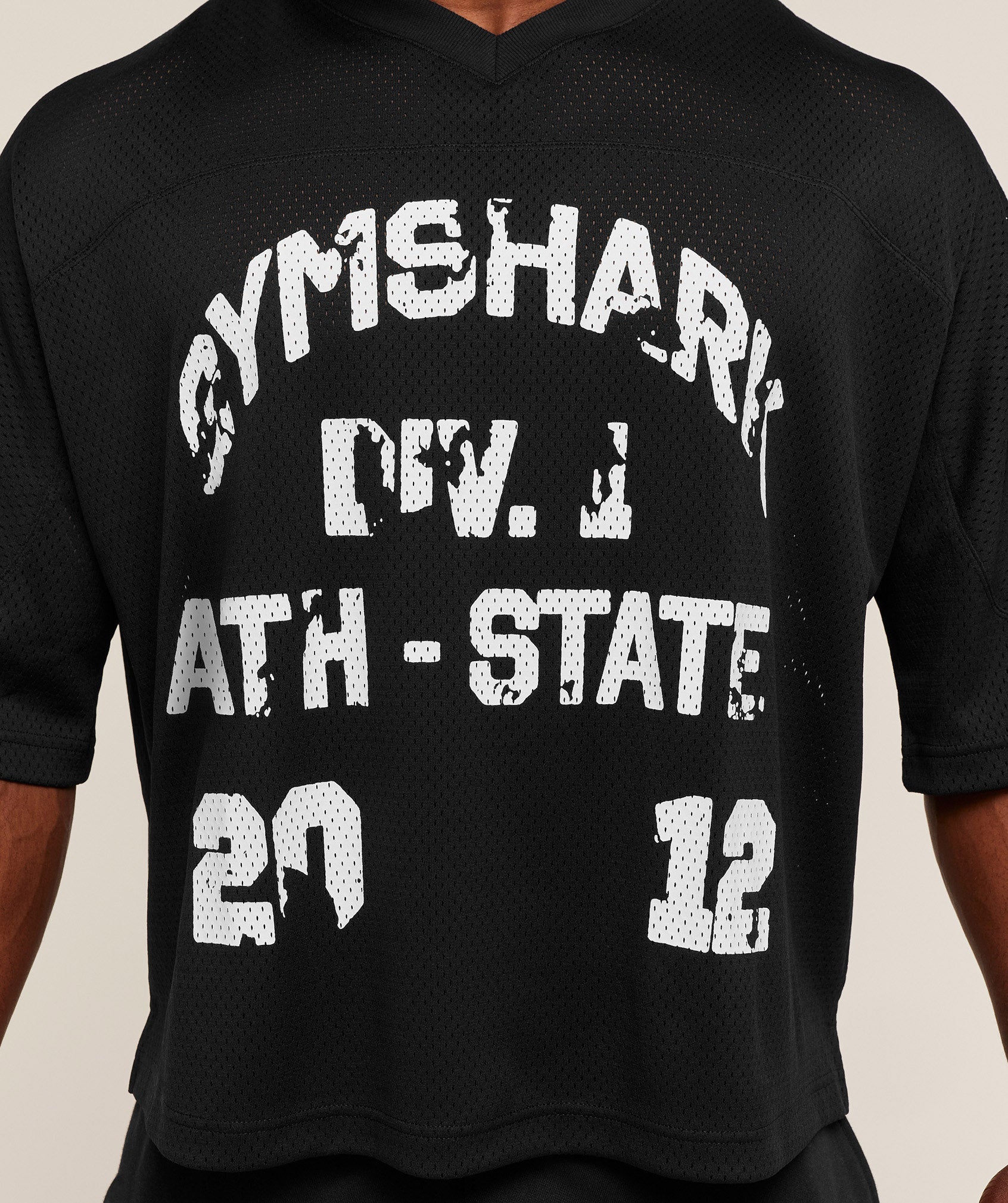 Gymshark Graphic Mesh Oversized T-Shirt - Black