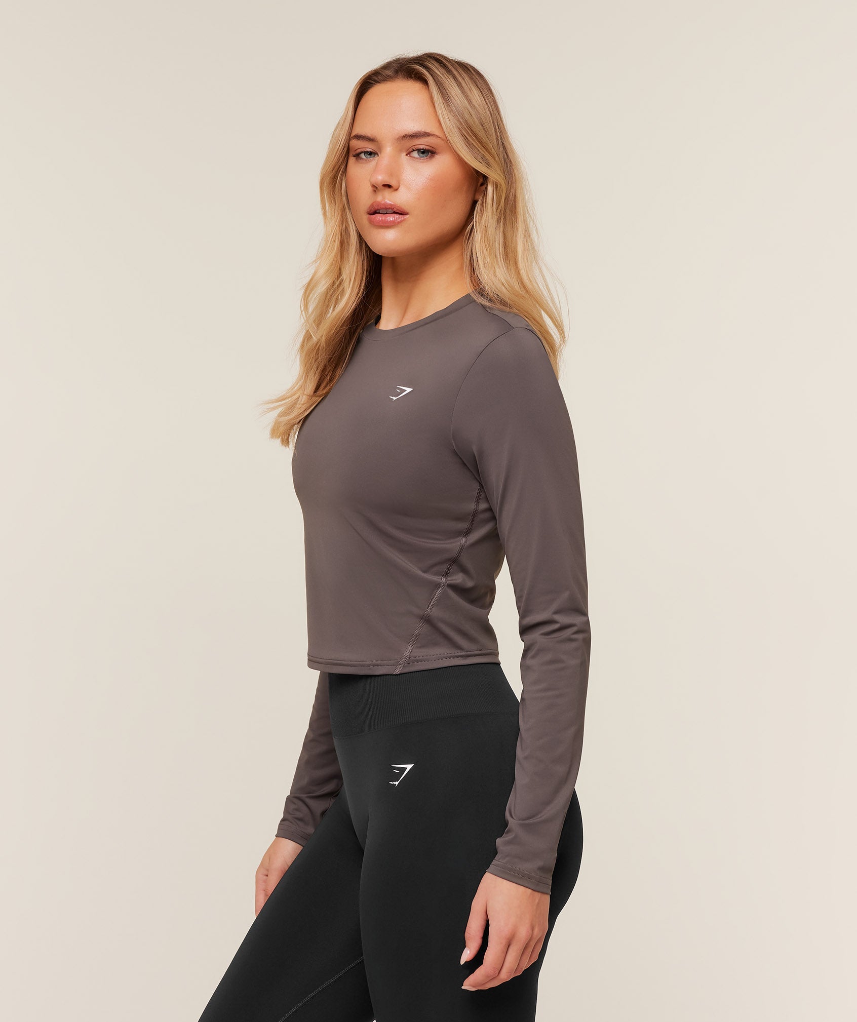 Gymshark Training Midi Long Sleeve Top - Cool Brown
