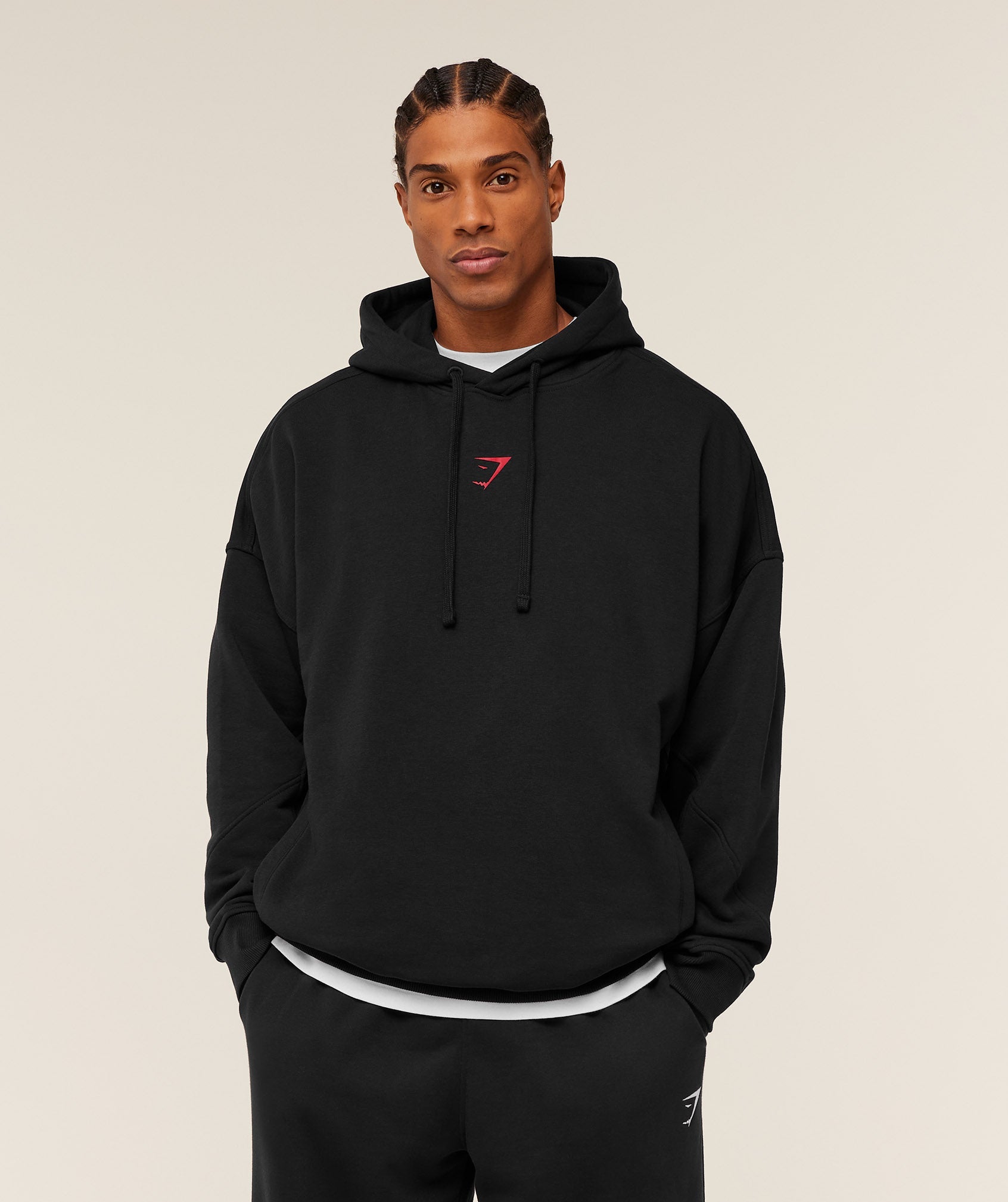 Gymshark Power Hoodie - Black/Conditioning Red