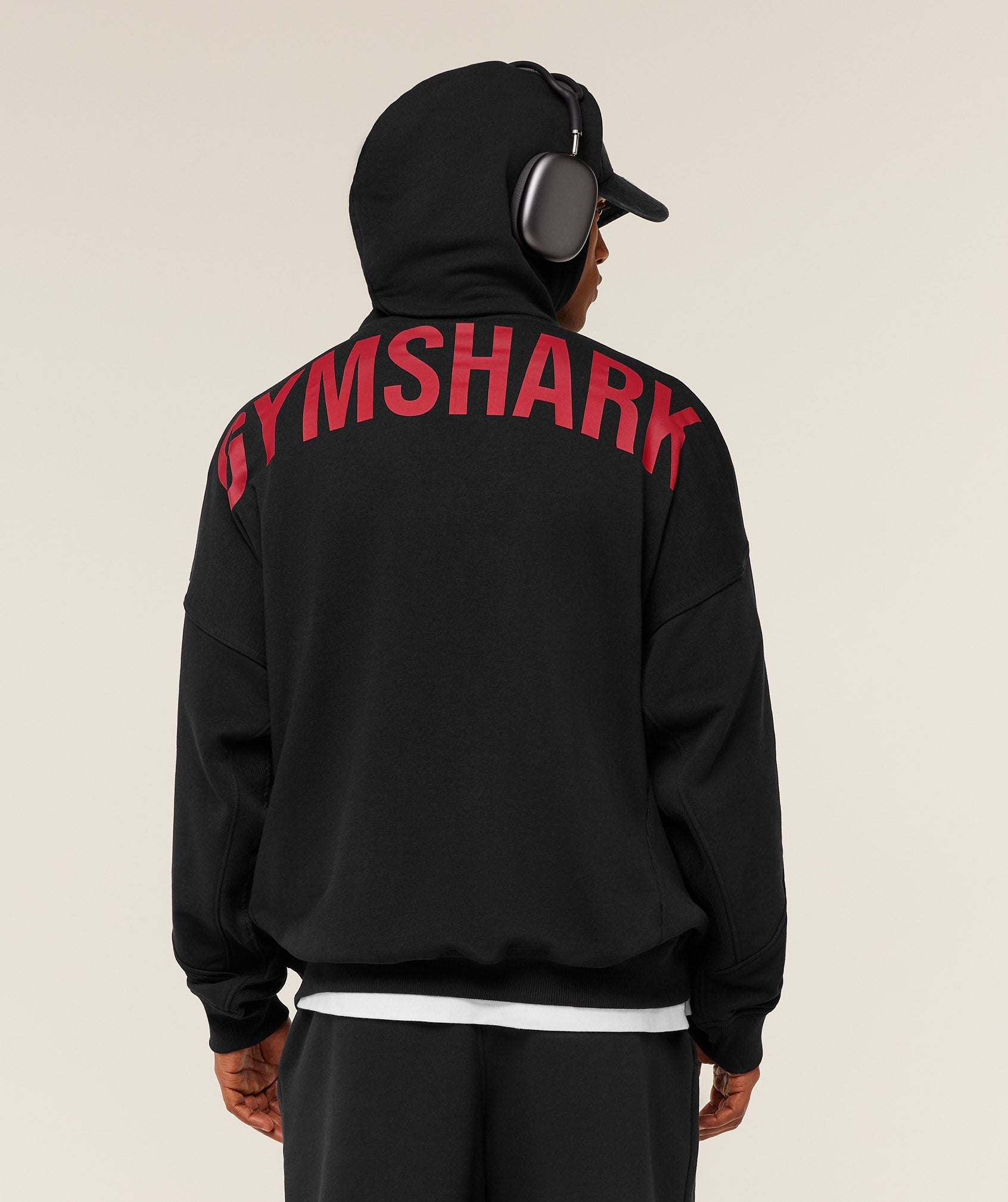 Gymshark Power Hoodie - Black/Conditioning Red
