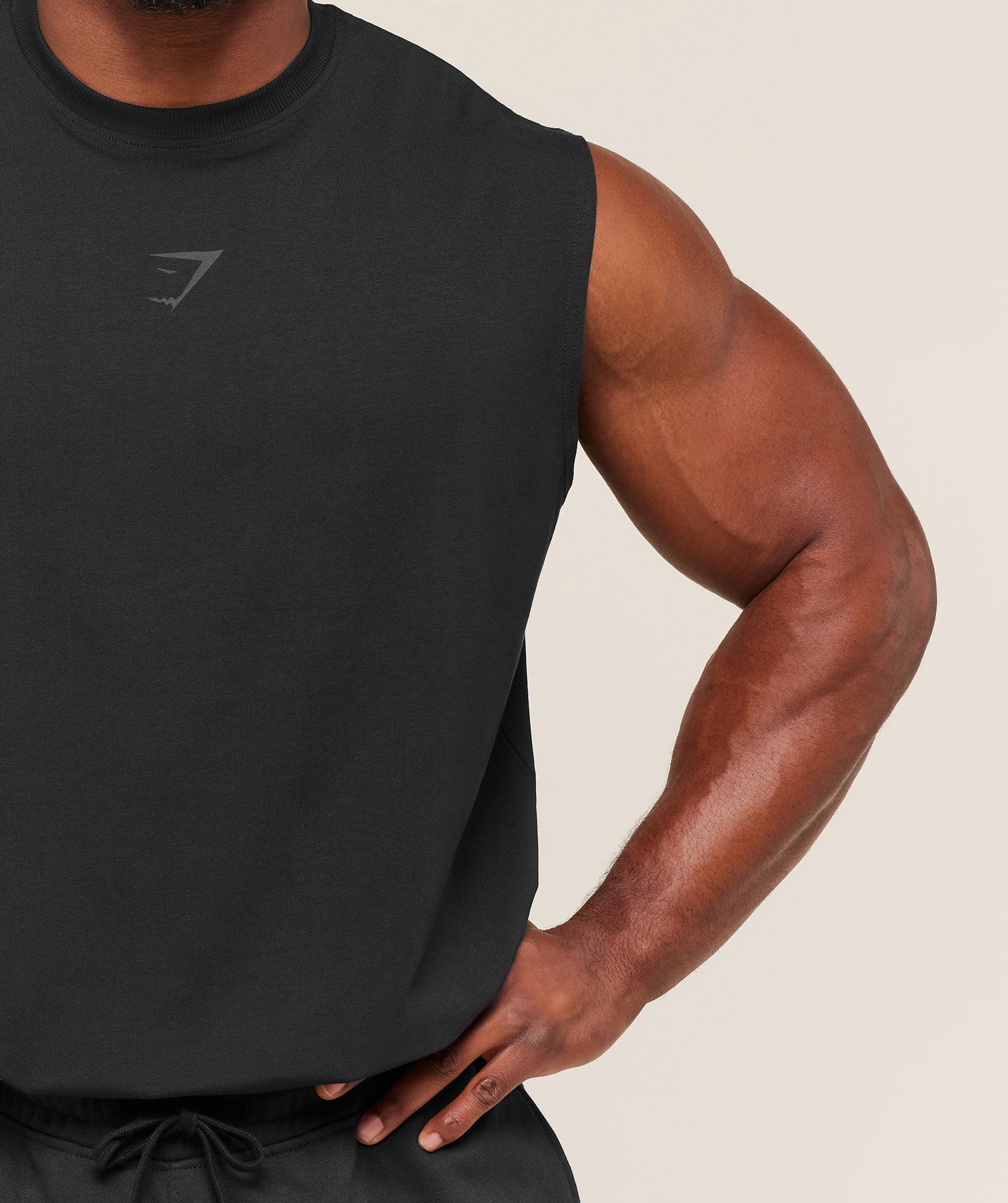 Gymshark Power Cut Off Tank - Black/Asphalt Grey