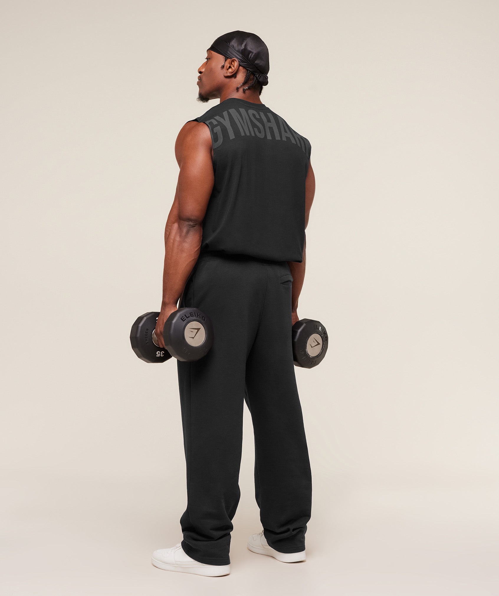 Gymshark Power Cut Off Tank - Black/Asphalt Grey