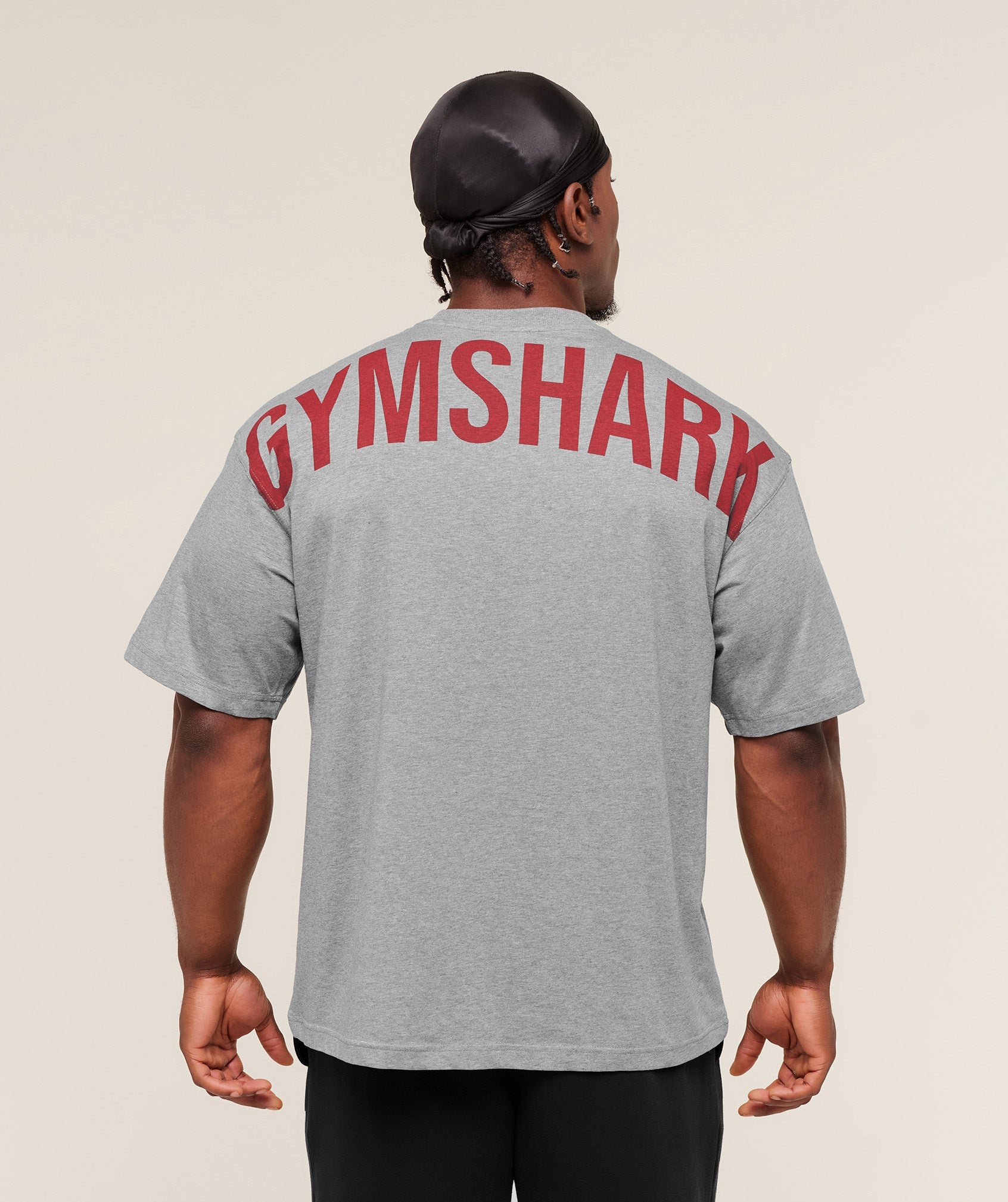 Gymshark Power T-Shirt - Charcoal Core Marl/Sets Red