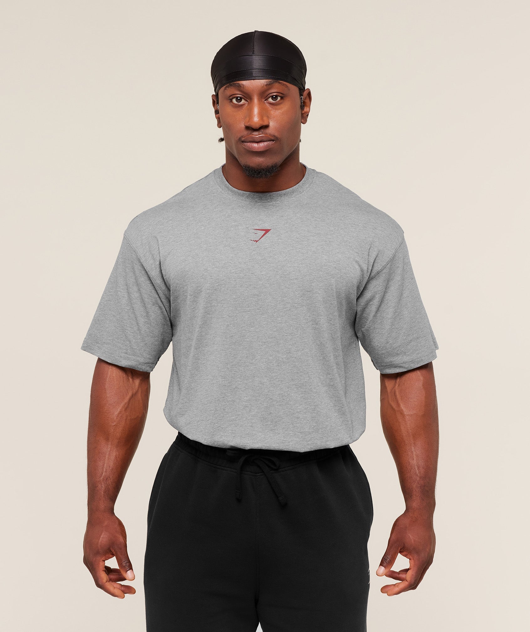 Gymshark Power T-Shirt - Charcoal Core Marl/Sets Red