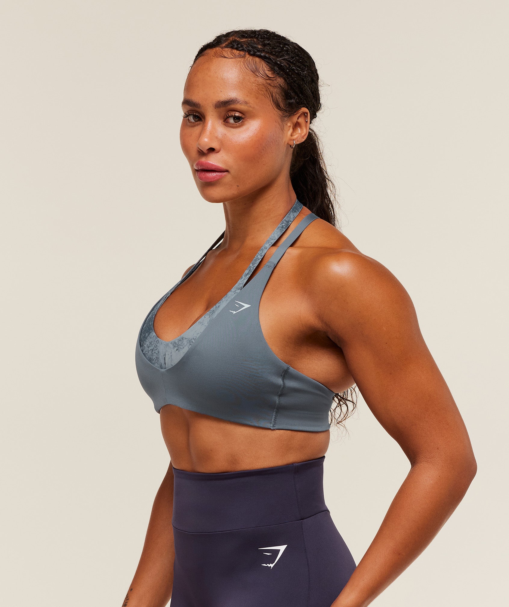 Gymshark Reps T Back Sports Bra - Iron Blue/Pantone Midnight Navy