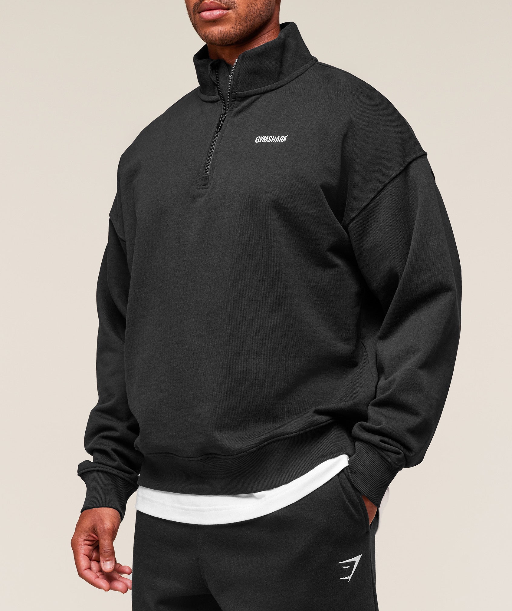 Gymshark Rest Day Sweats 1/4 Zip - Black