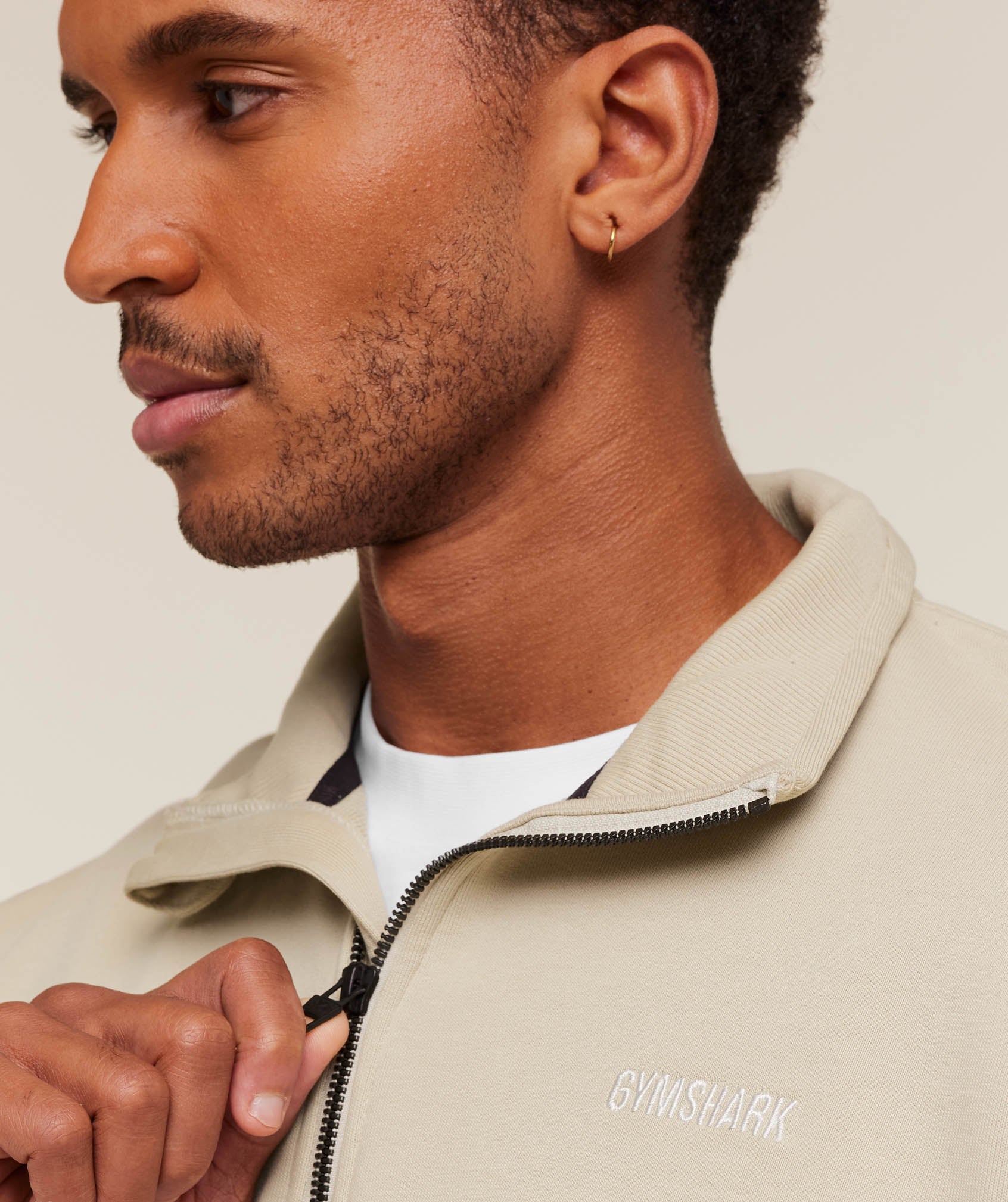 Gymshark Rest Day Sweats 1/4 Zip - Pebble Grey