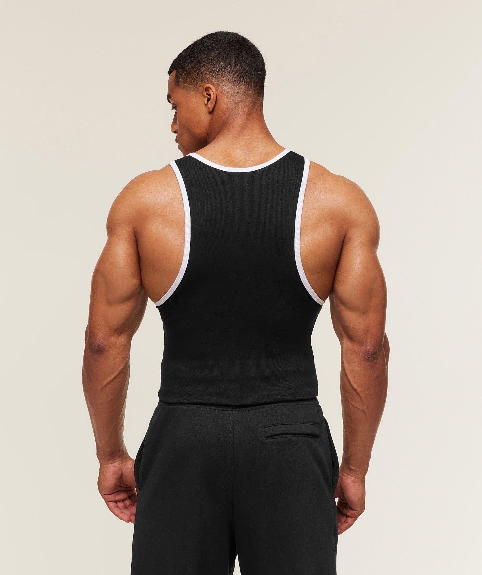 Gymshark Ribbed Tank 1PK - Black/White