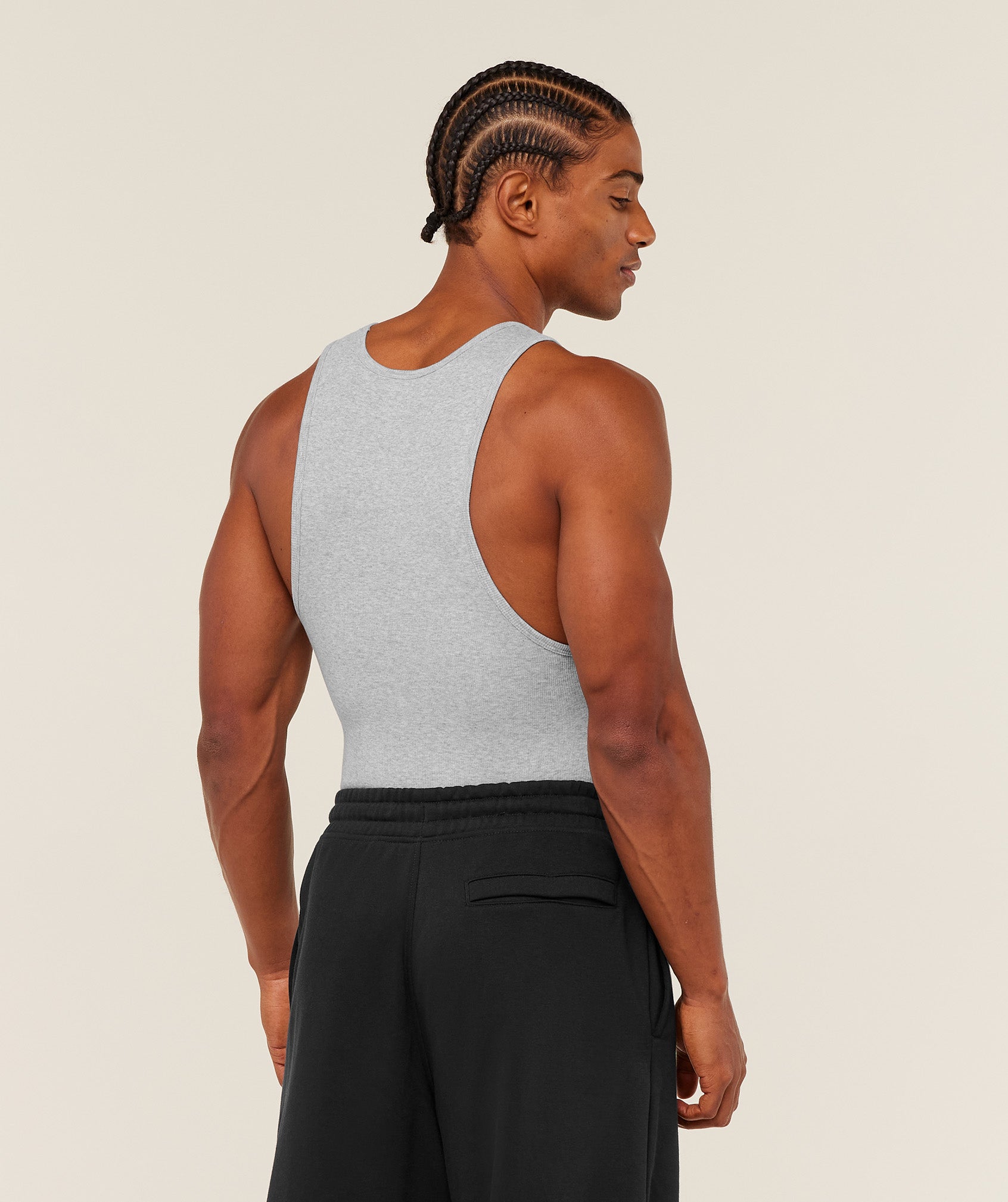 Gymshark Ribbed Tank 1PK - Light Grey Core Marl