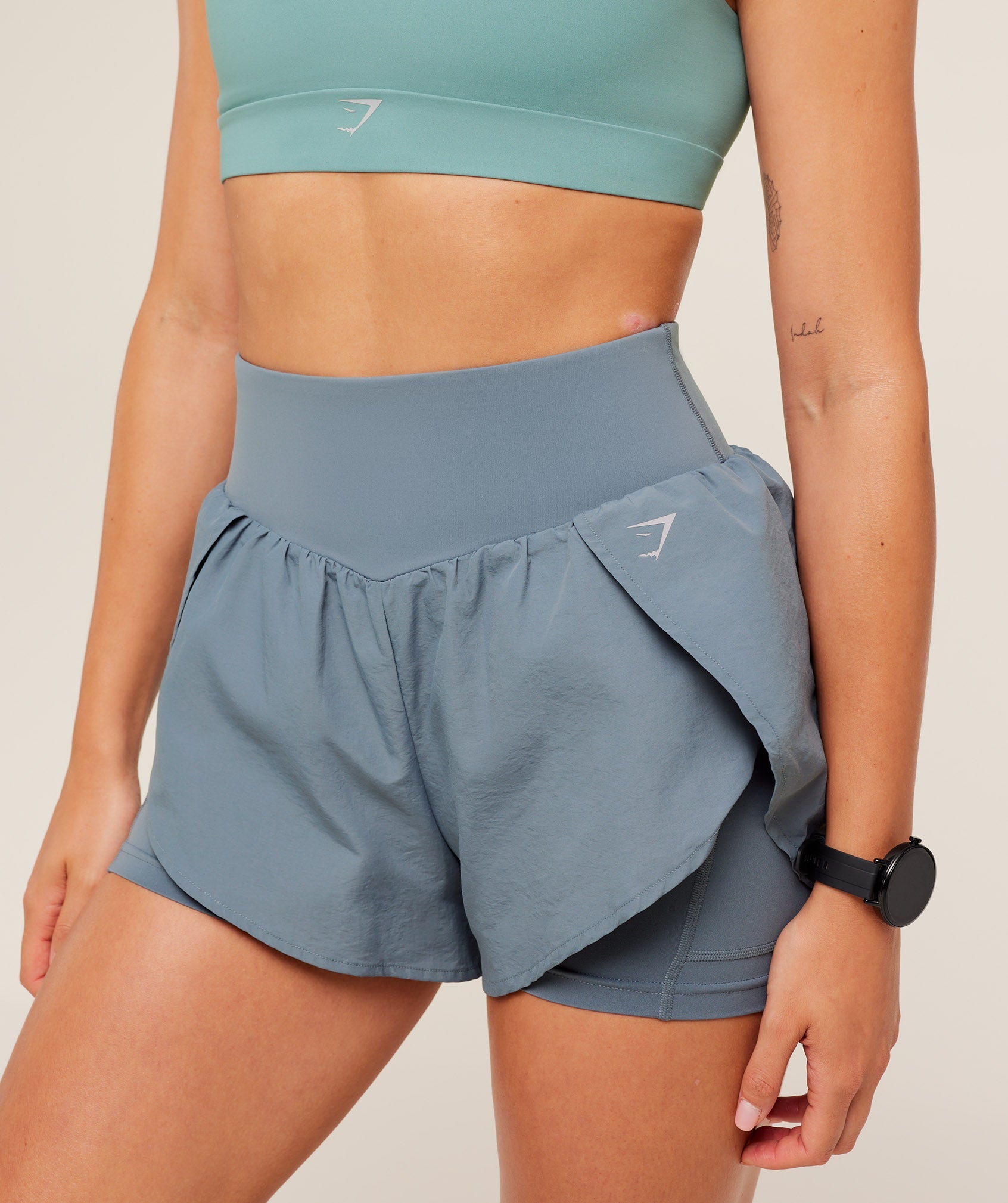 Gymshark Running 2-in-1 Shorts - Iron Blue