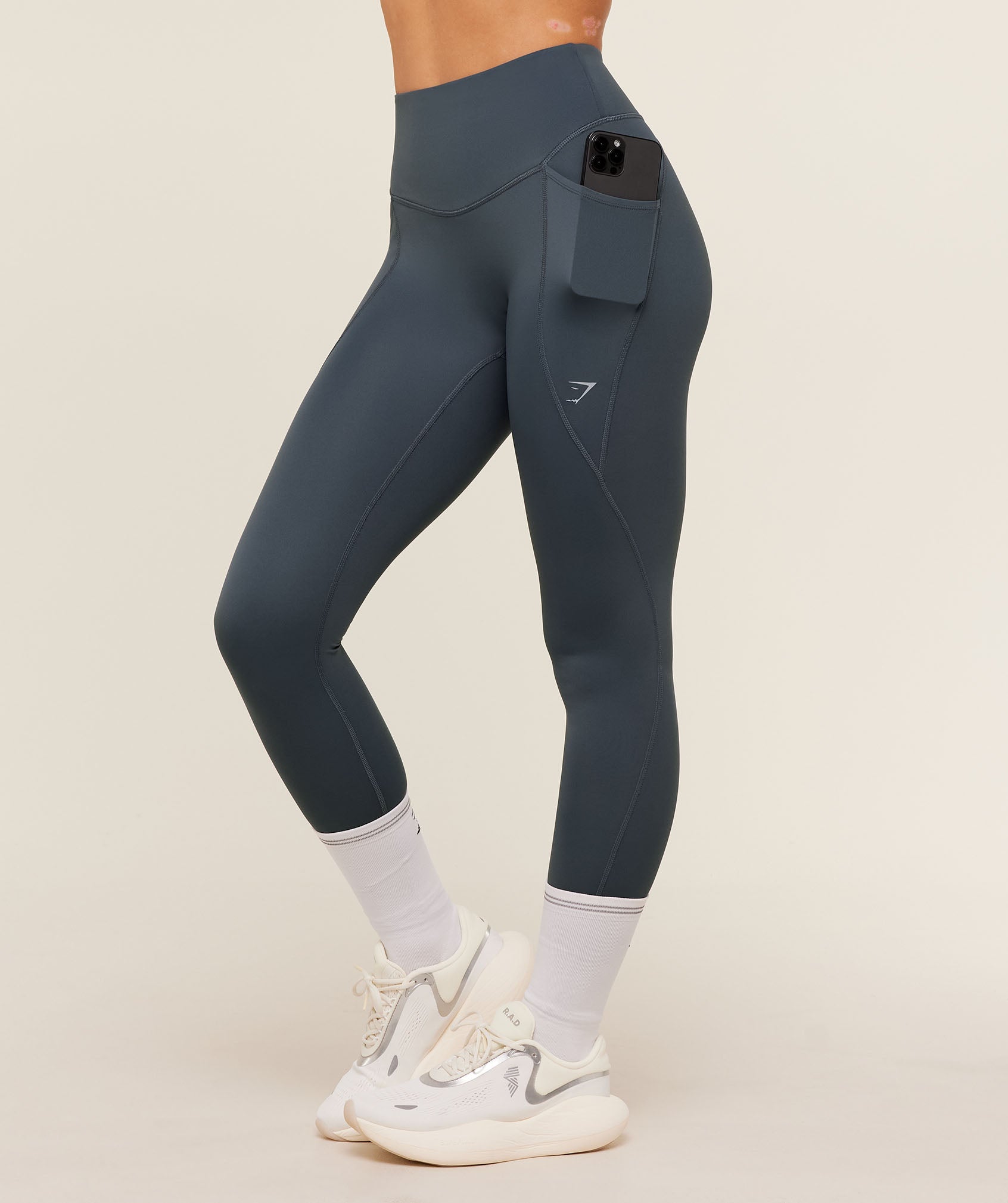 Gymshark Running Pocket Leggings - Titanium Blue