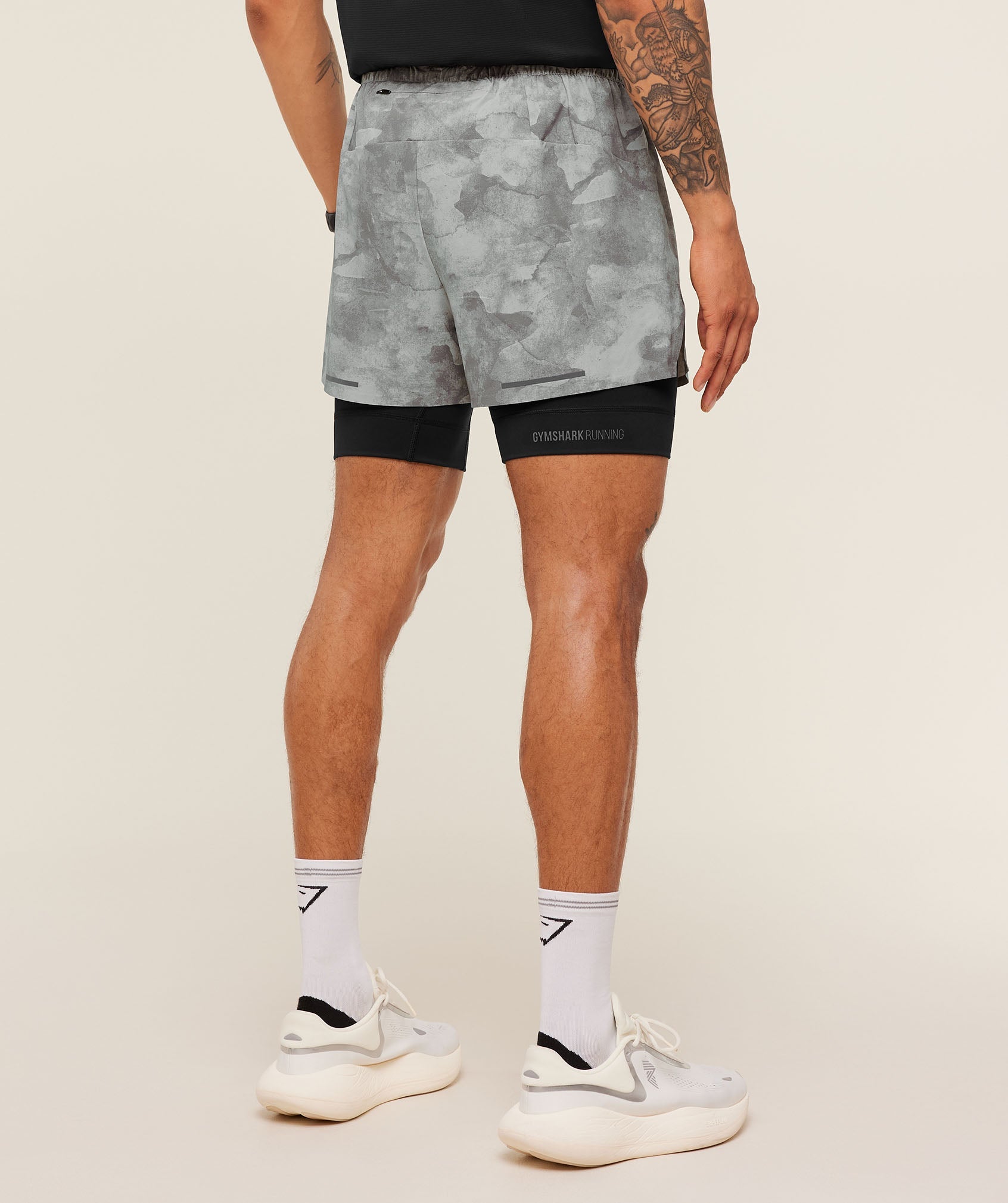 Gymshark Running Elite 2 in 1 5" Shorts - Smokey Grey/Black
