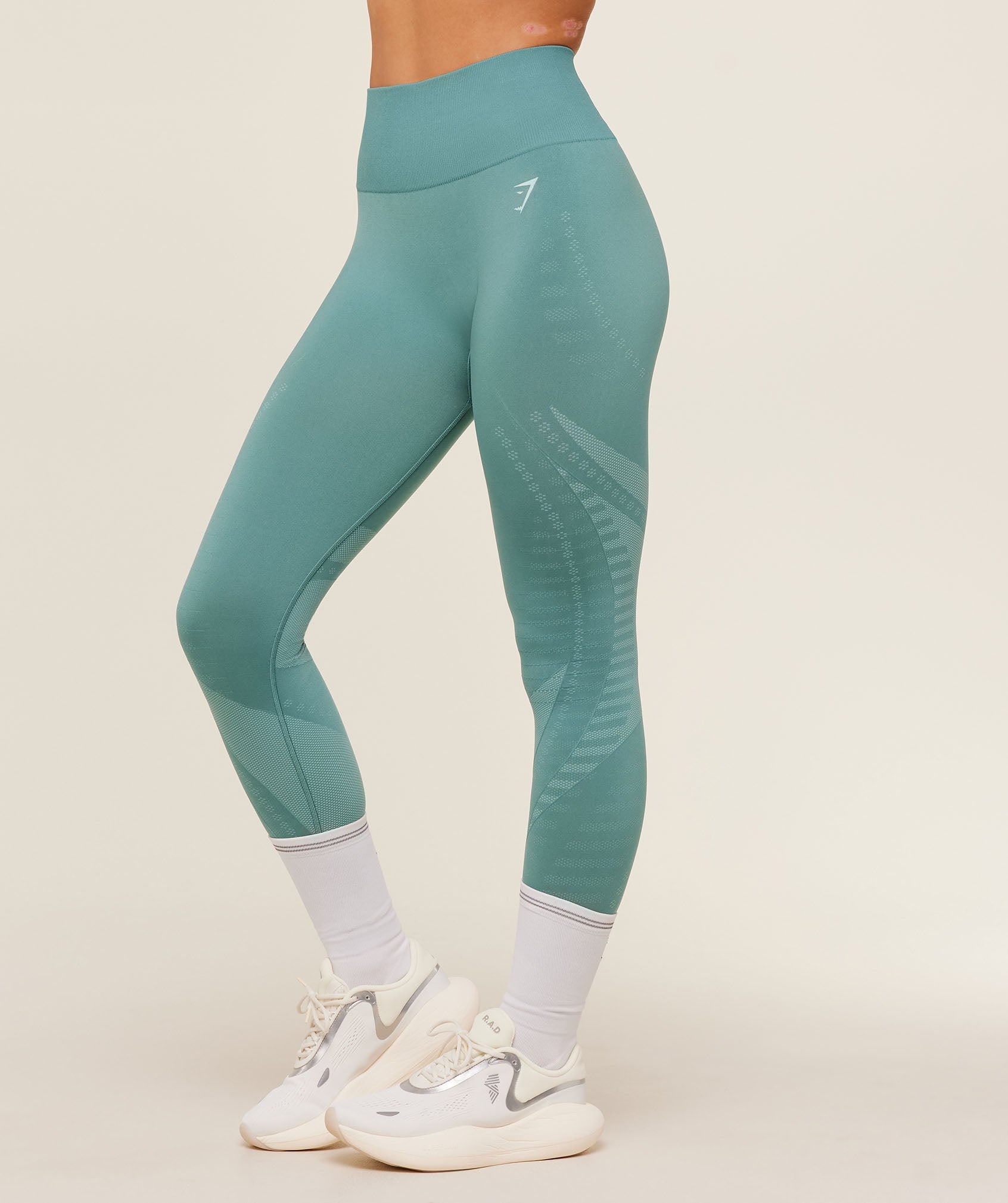 Gymshark Running Seamless Leggings - Storm Blue/Lifestyle Blue