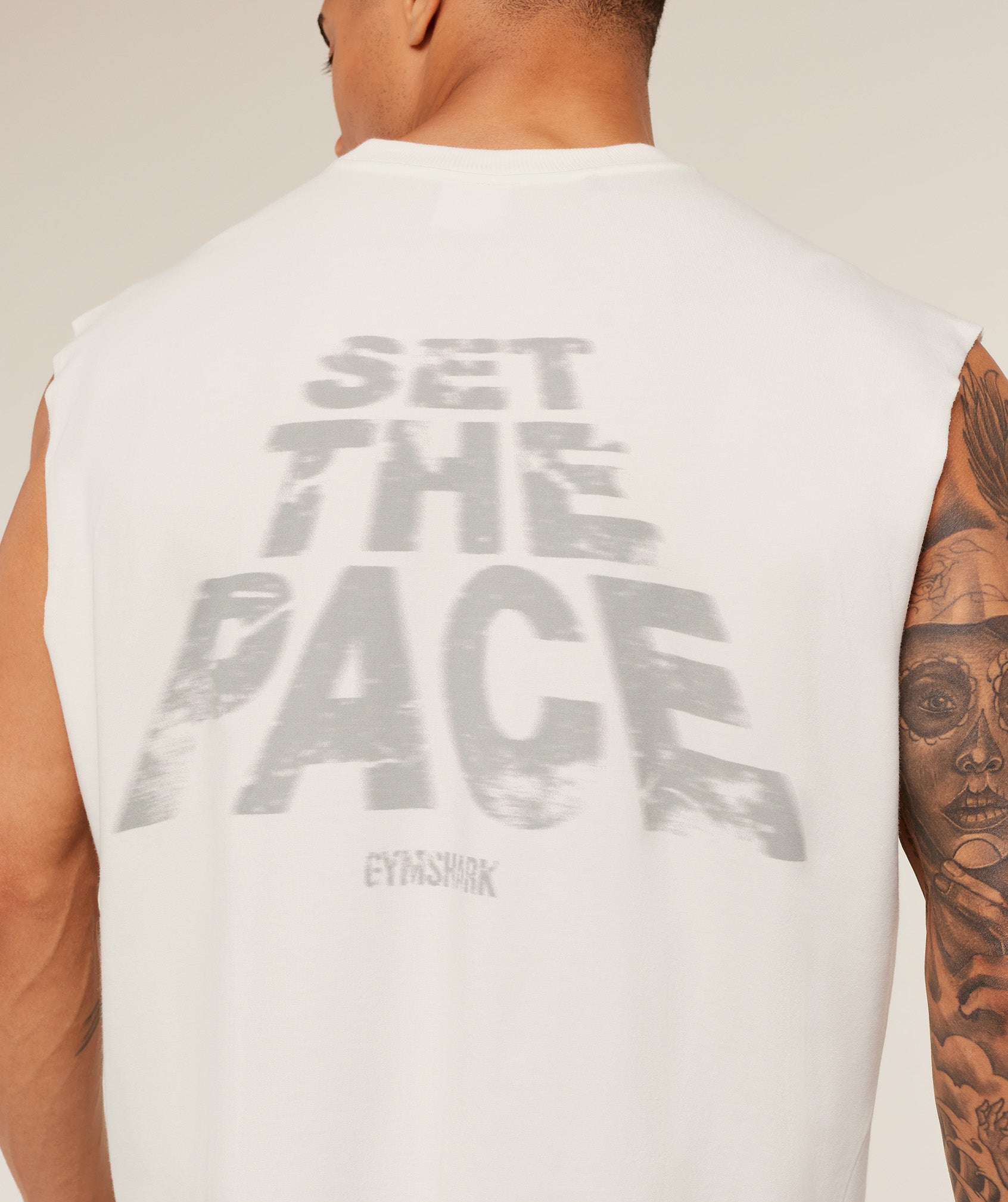 Gymshark Set The Pace Tank - GS Soft White
