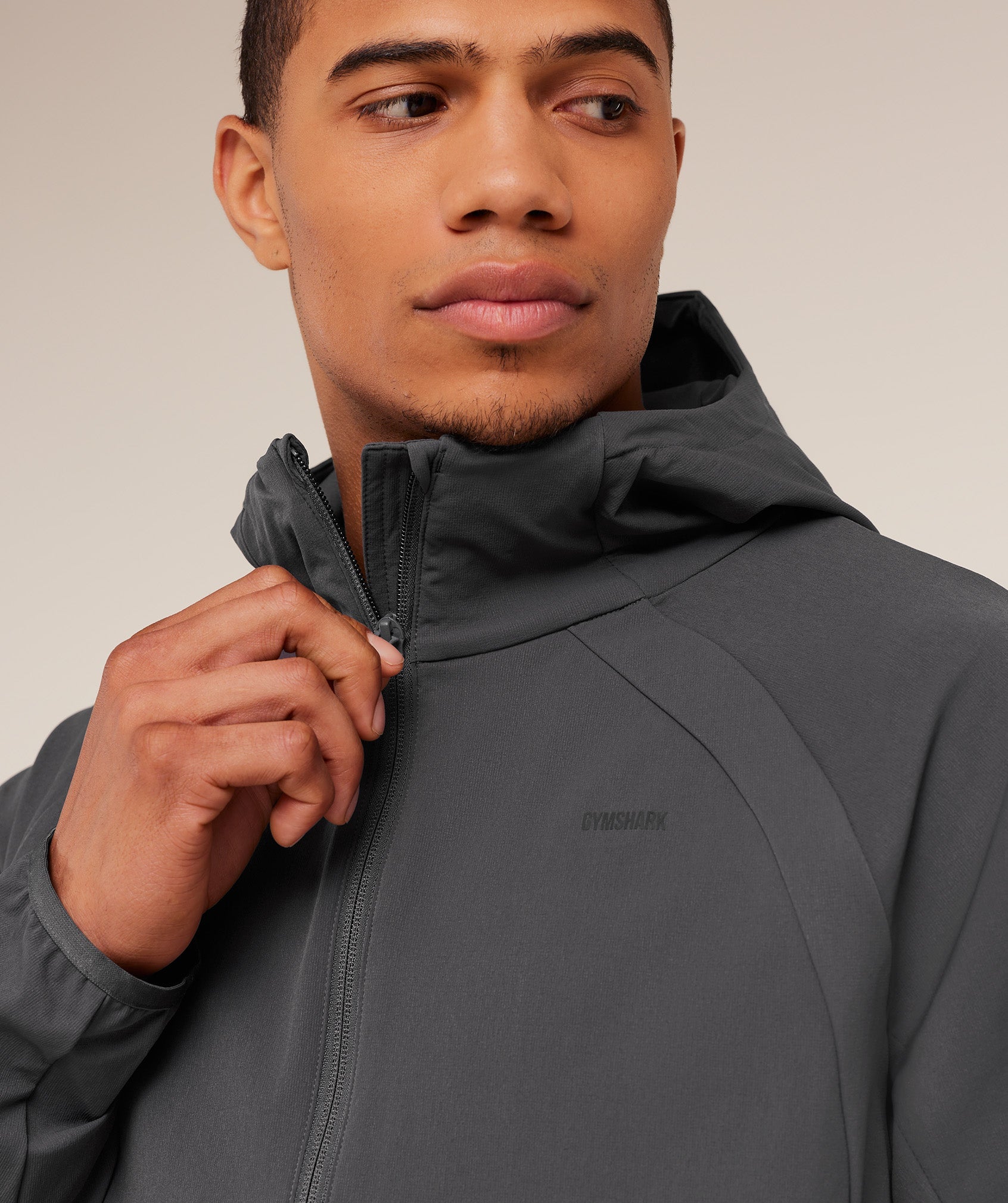 Gymshark Weekend Zip Through Shell Jacket - Onyx Grey