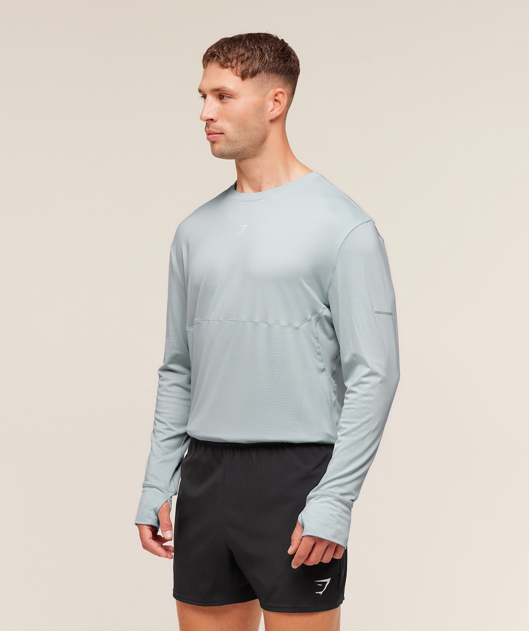 Gymshark Running Long Sleeve T-Shirt - Smoke Blue
