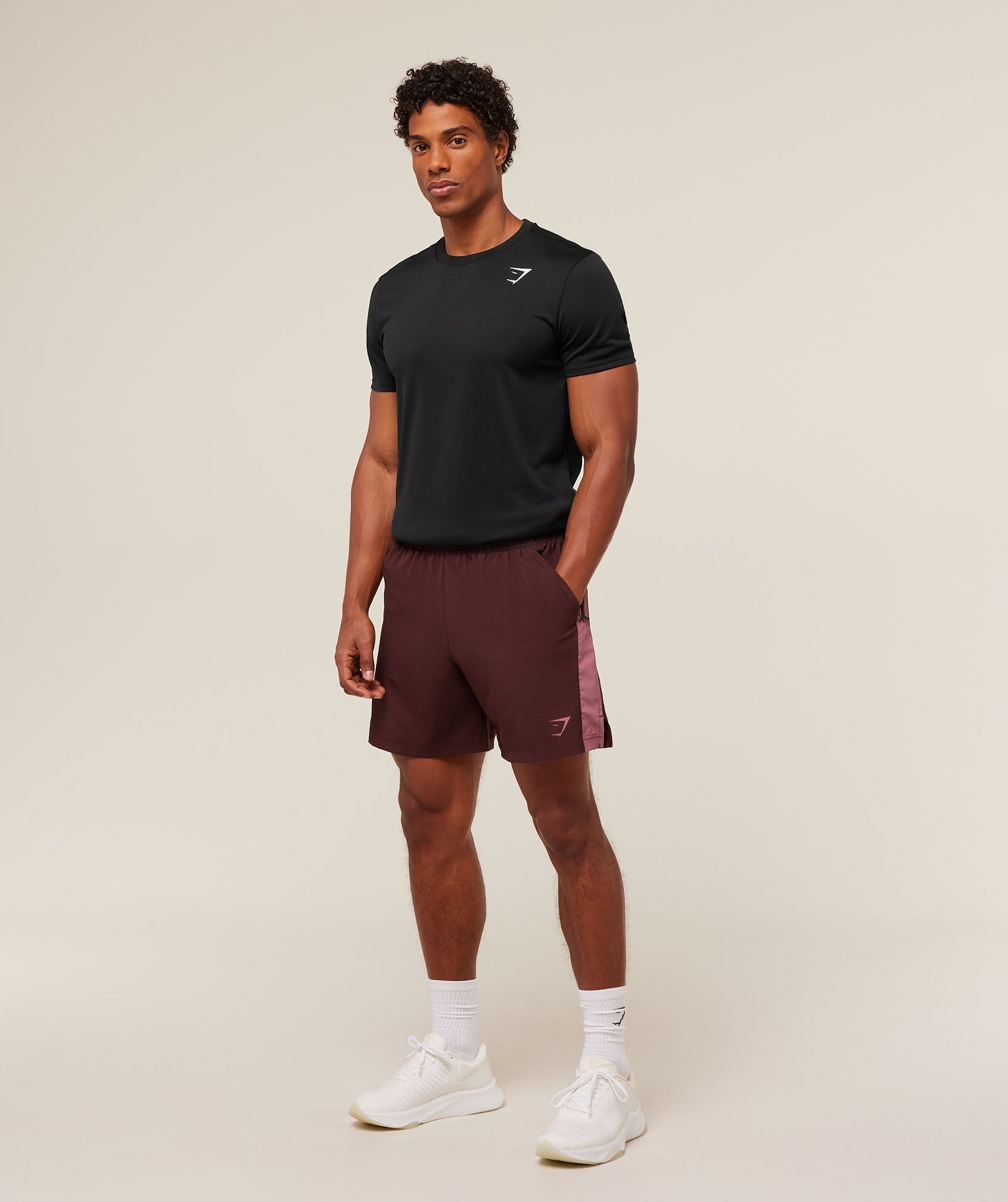 Gymshark Sport 7" Shorts - Rich Maroon/Reset Pink