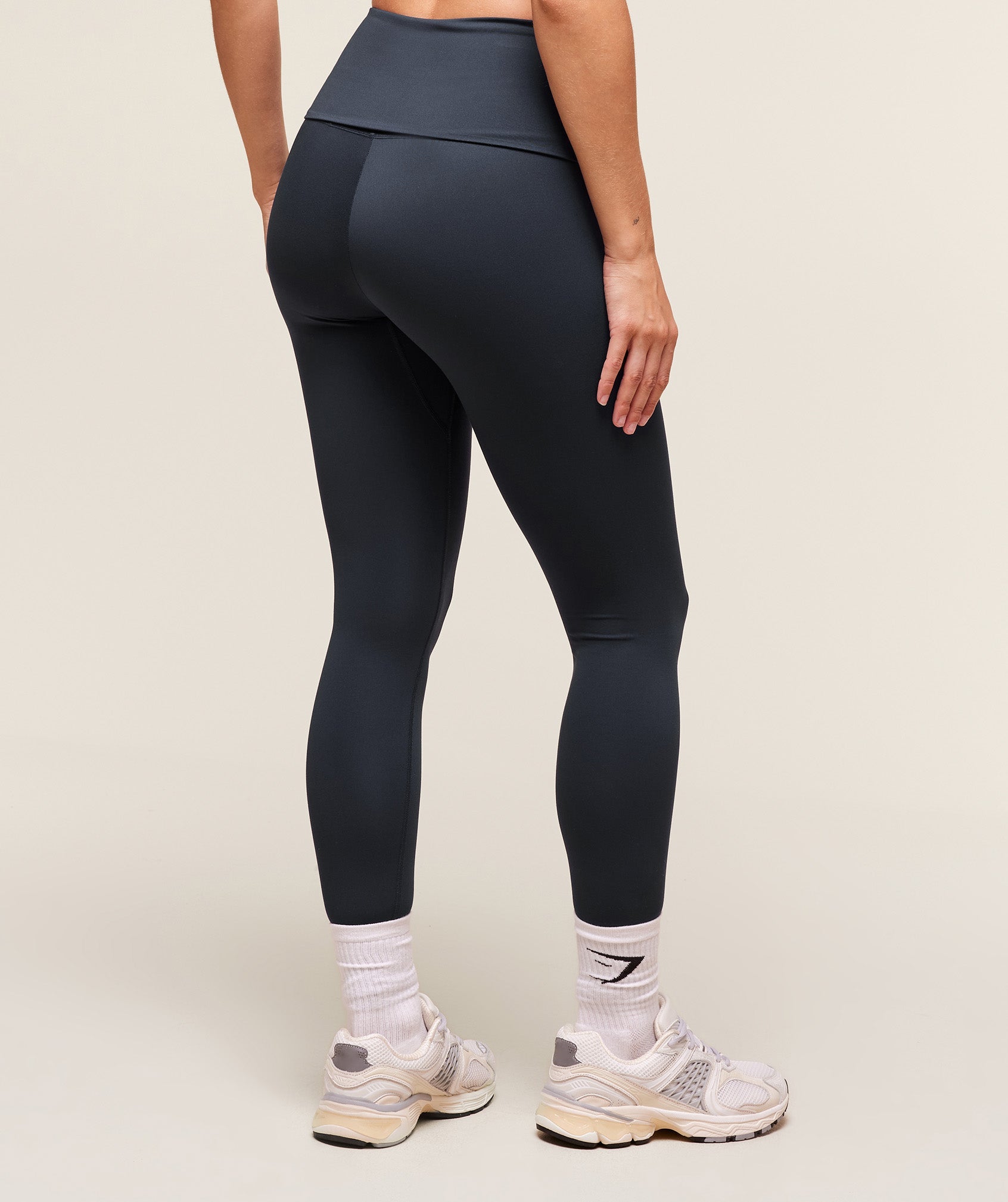 Gymshark Training Foldover Leggings - Heavy Blue