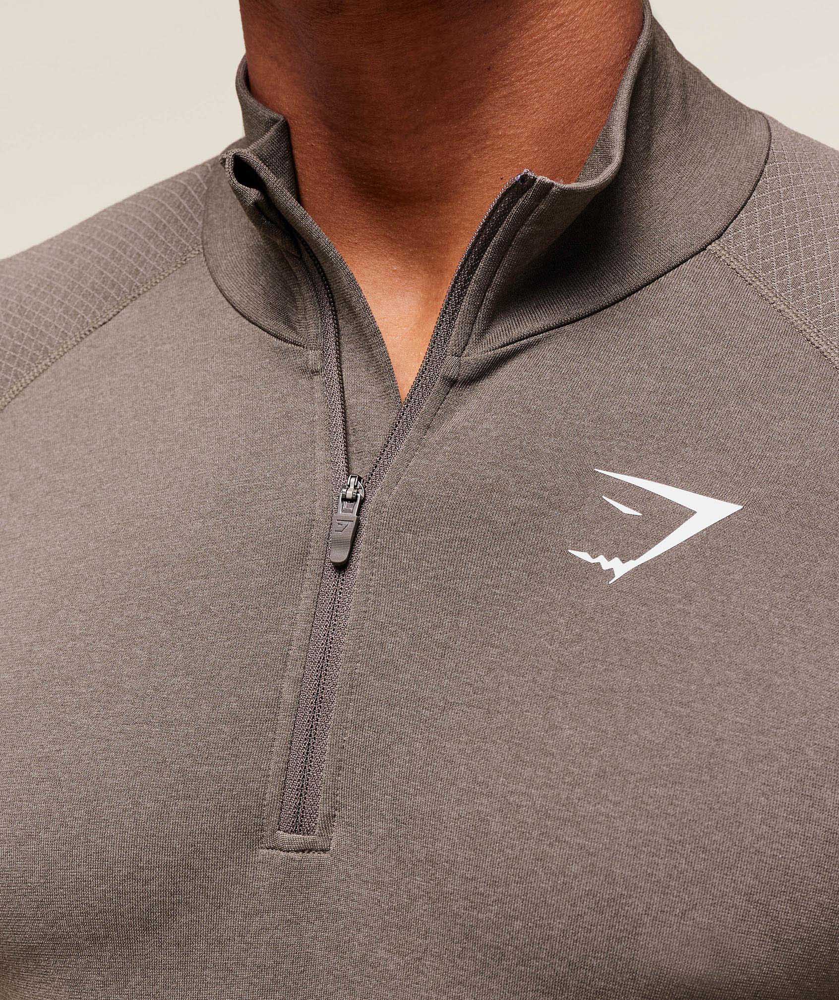 Gymshark Vital 1/4 Zip - Camo Brown/Linen Brown