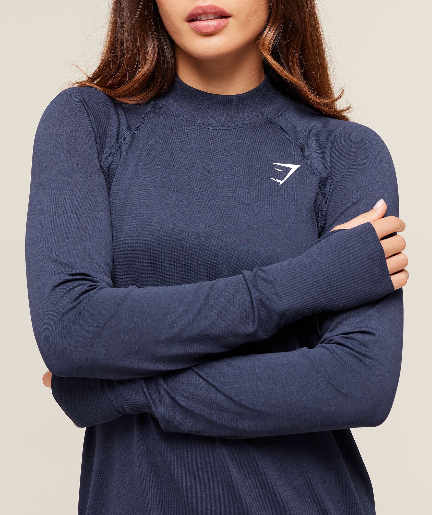 Gymshark Vital Long Line Top - Heavy Blue Marl