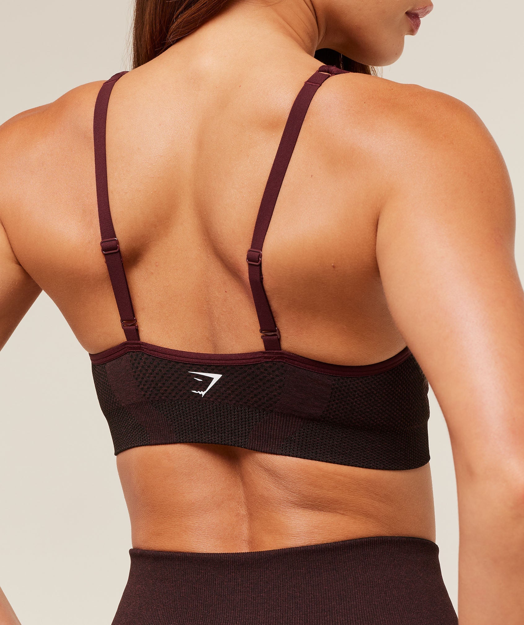 Gymshark Vital V Neck Sports Bra - Rich Maroon/Marl