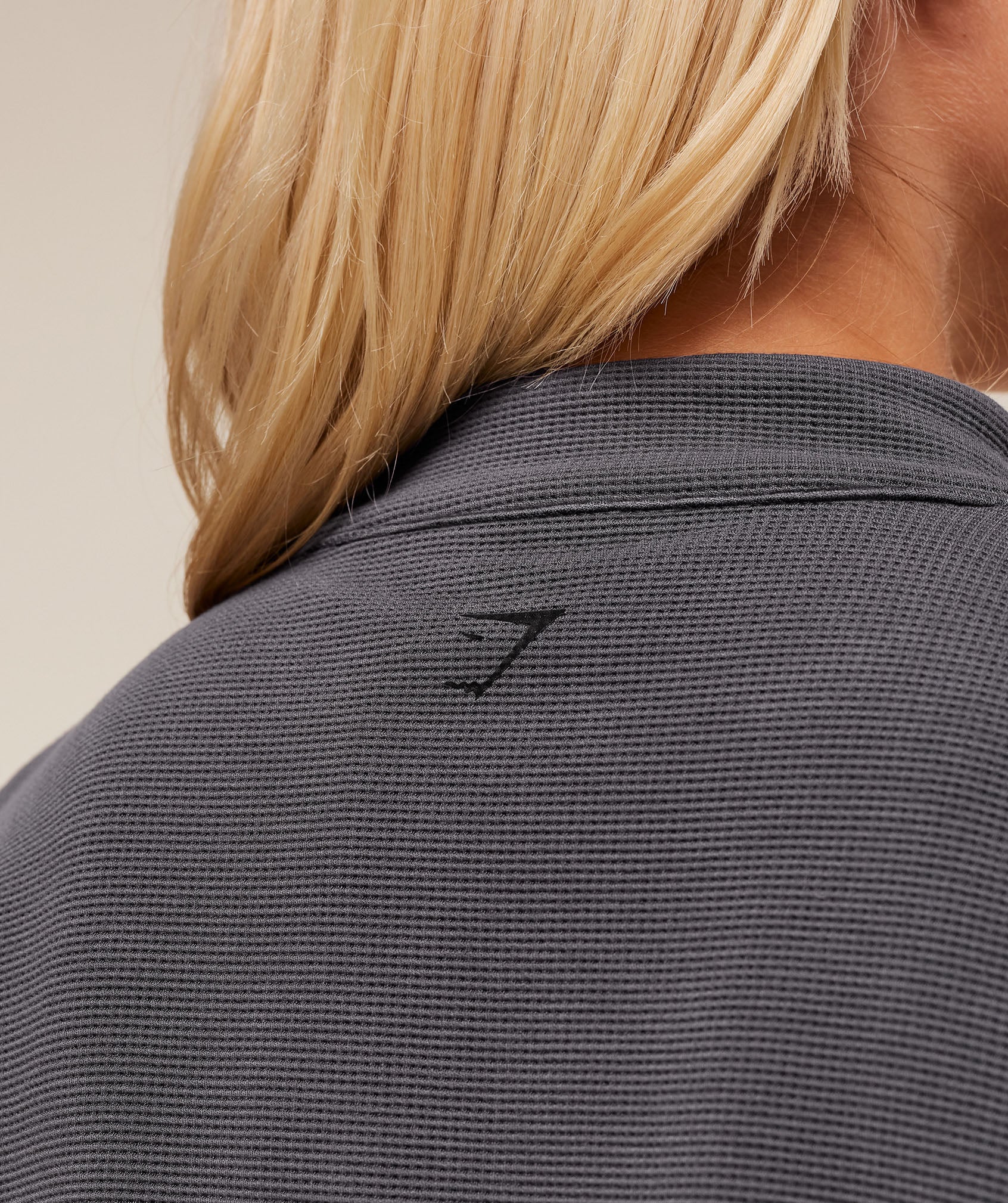 Gymshark Waffle Midi Zip Up Jacket - Onyx Grey