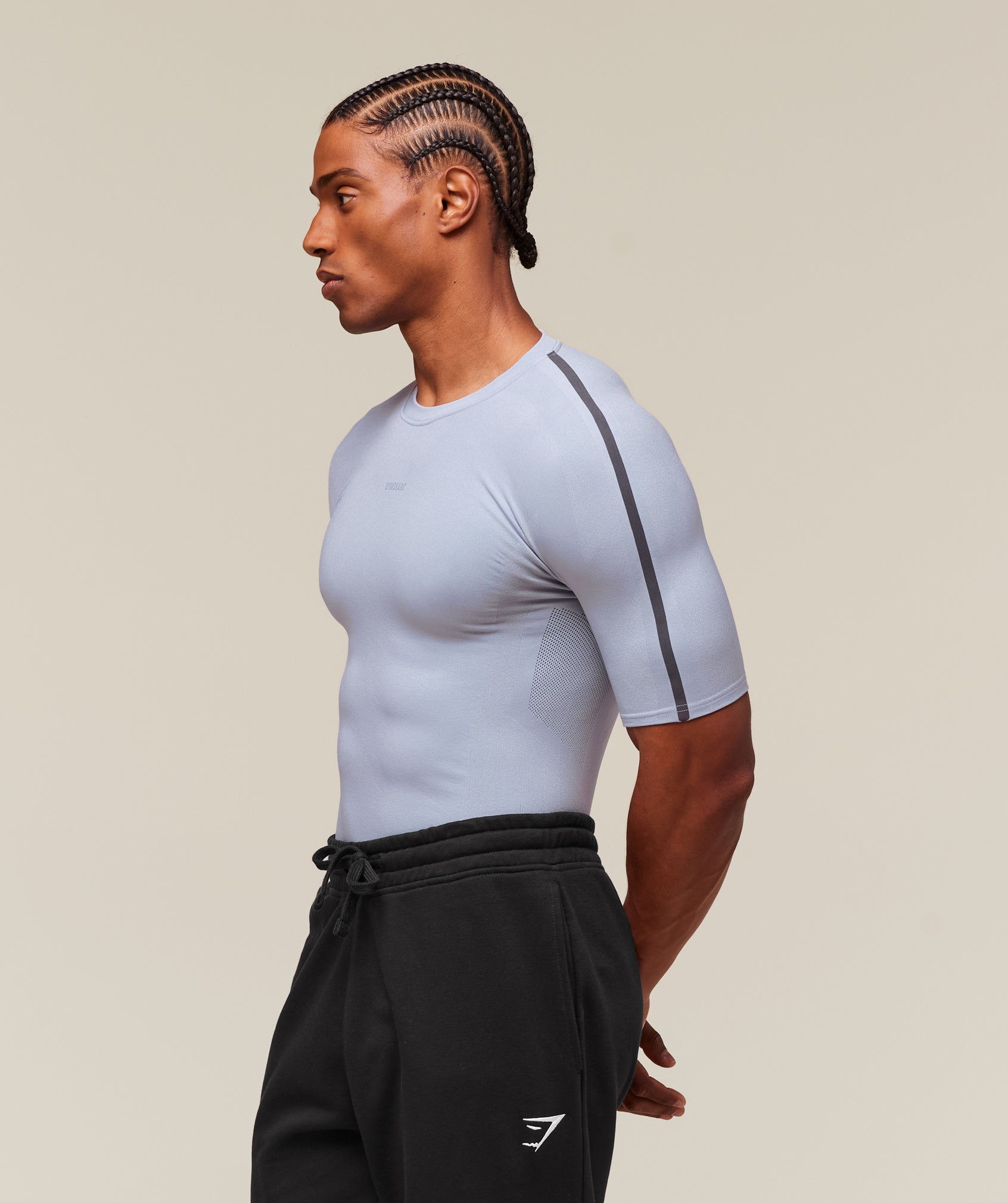 Gymshark everywear Warp Knit T-Shirt - Pale Blue