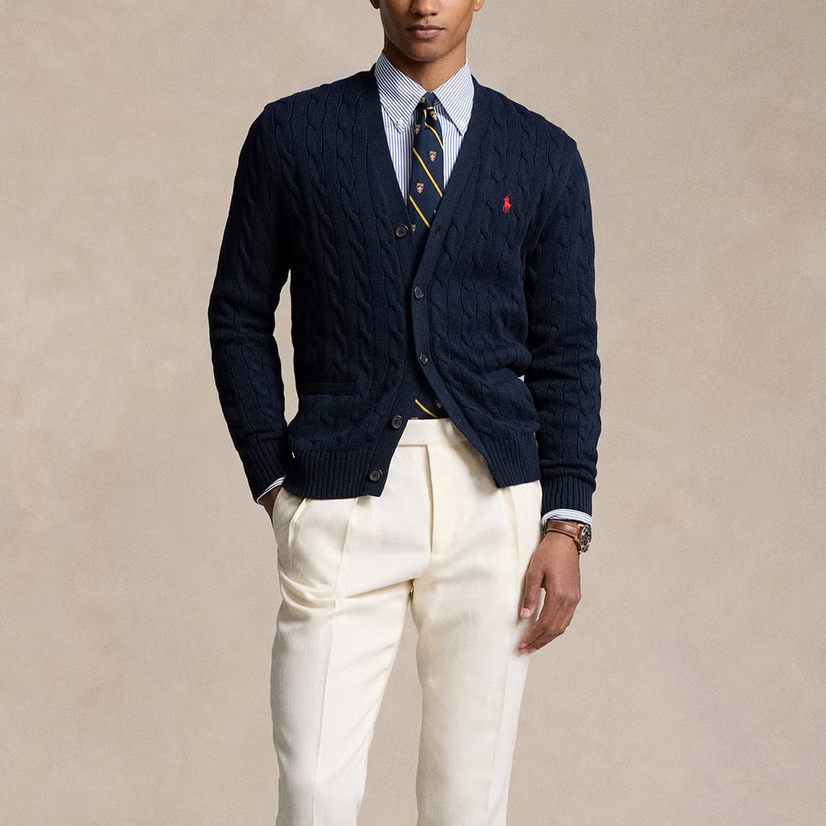 Polo Ralph Lauren Roving Cable-Knit Cotton Cardigan