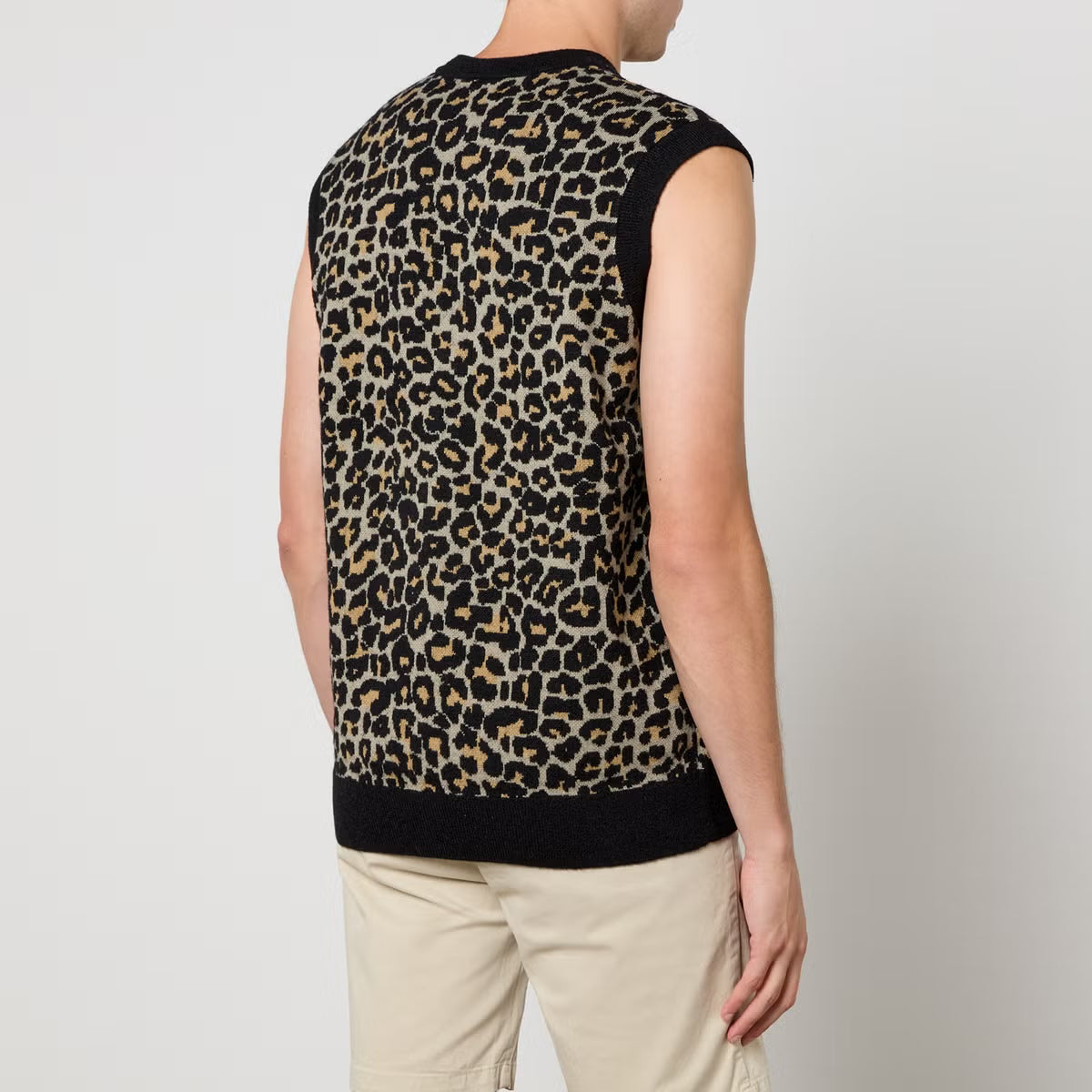 Fred Perry Leopard Cotton-Blend Jacquard Vest