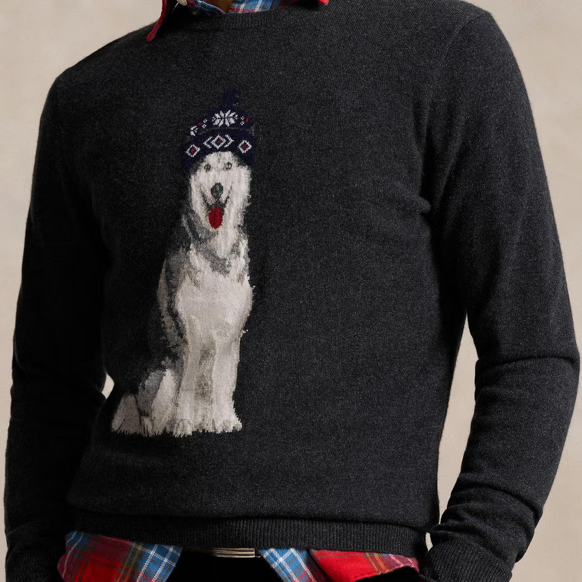 Polo Ralph Lauren Holiday Dog Cashmere Knit Jumper