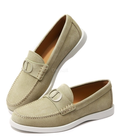 Dior Suede CD Signature Loafers – Beige