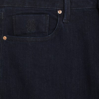 Indigo High Rise Split Hem Flared Jeans