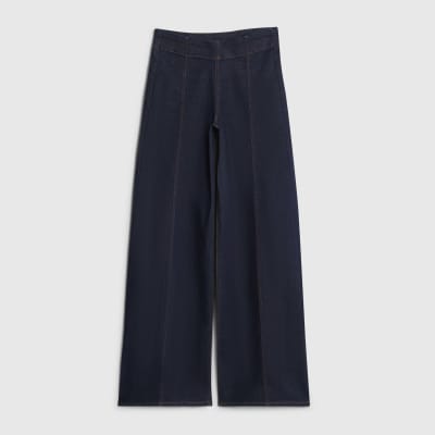 Indigo Pull-On Sculpt Palazzo Jeans