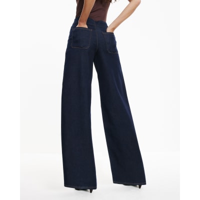 Indigo Pull-On Sculpt Palazzo Jeans