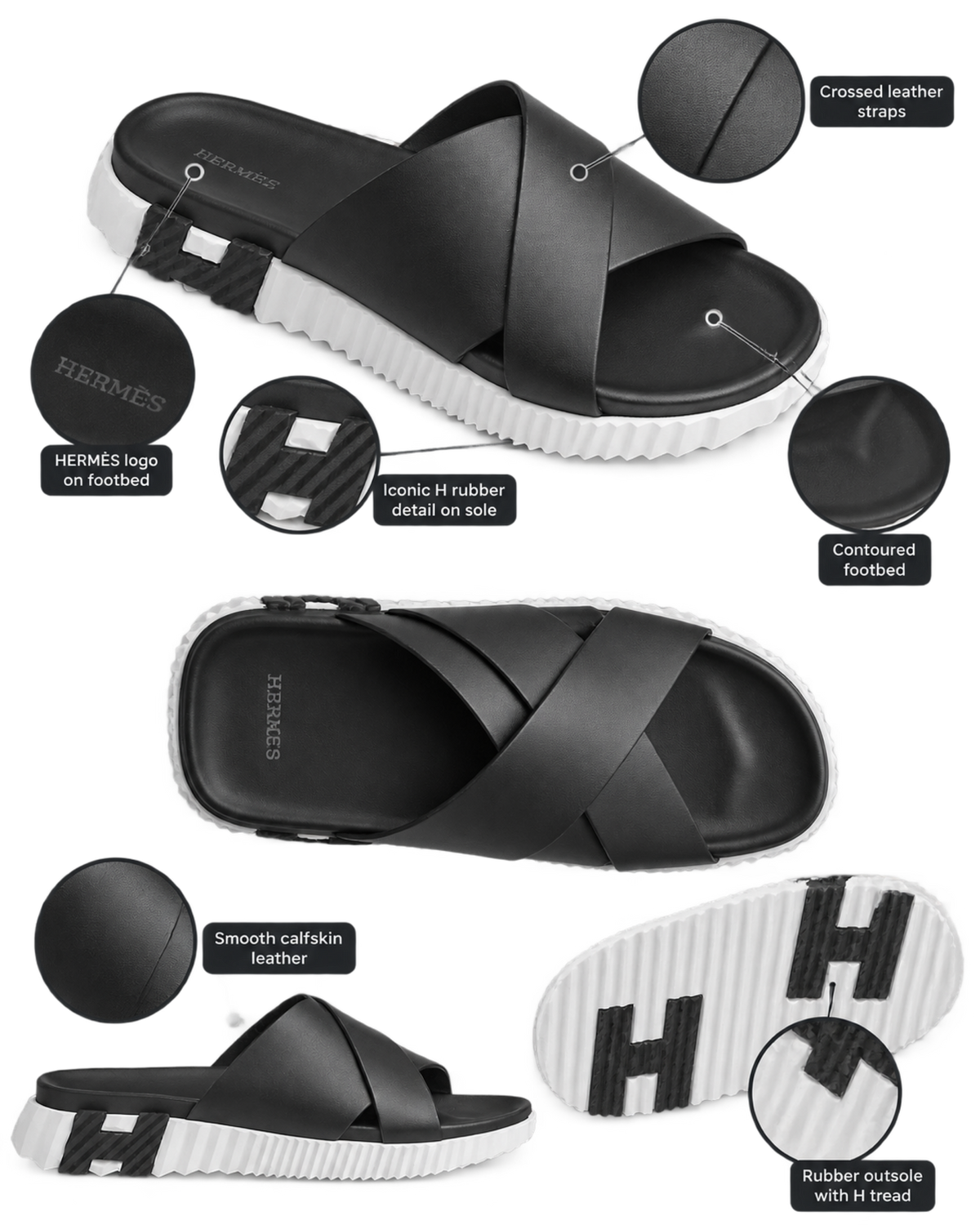 Infra sandal in Noir