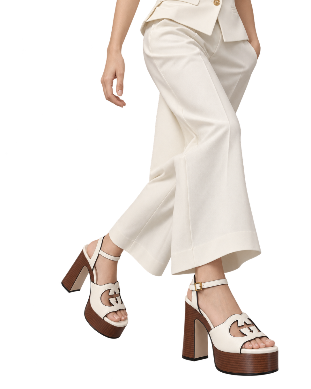 Interlocking G cut-out sandals