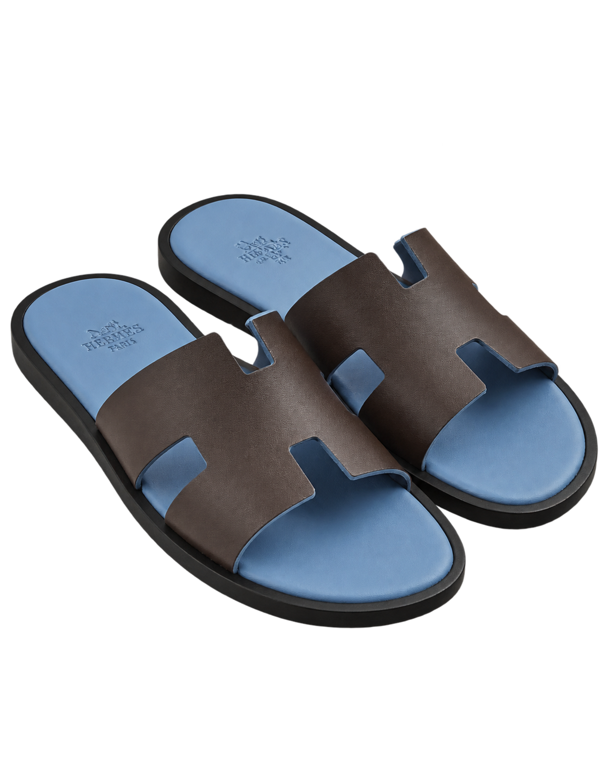 Izmir sandal in Moka / Bleu Jean