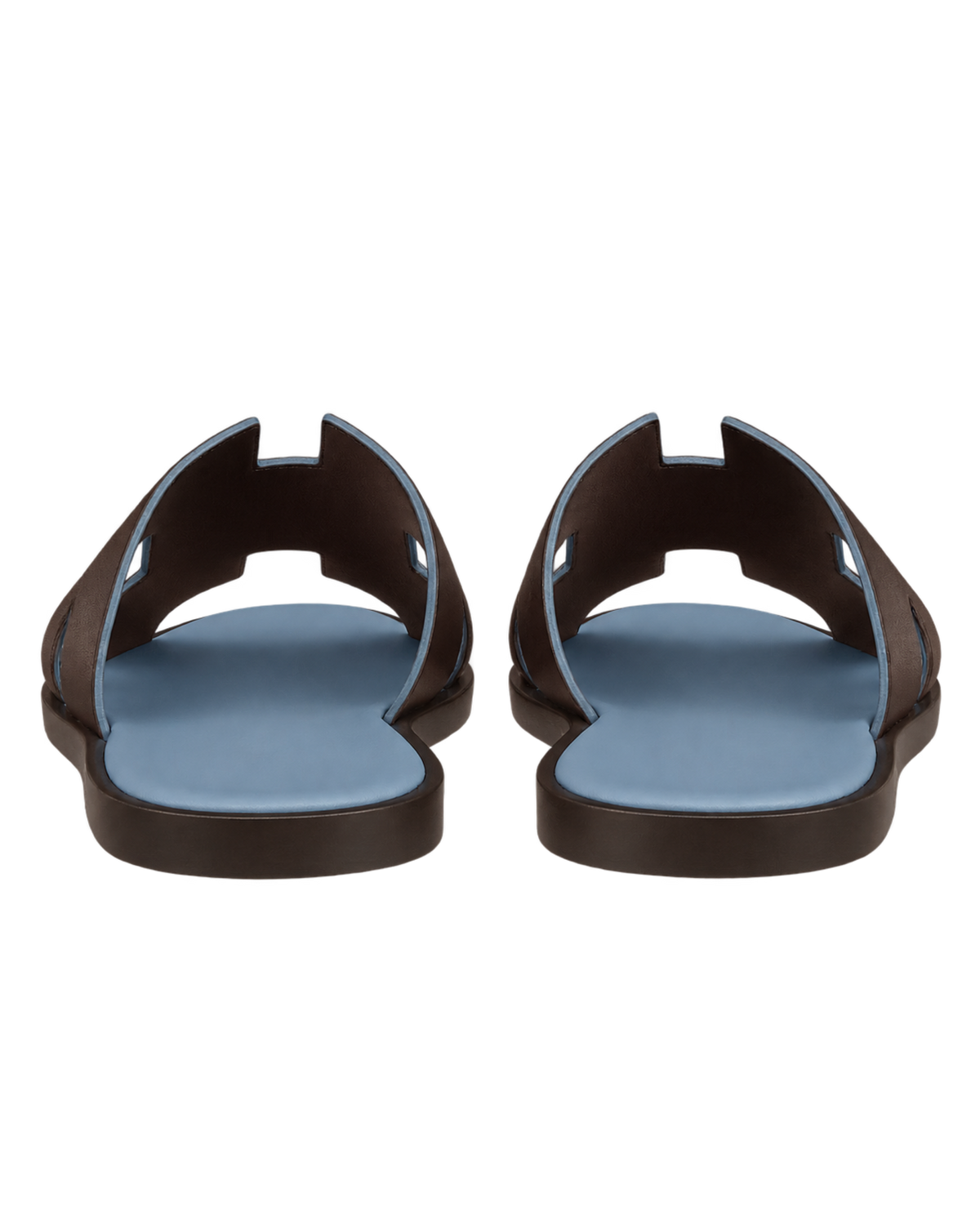 Izmir sandal in Moka / Bleu Jean