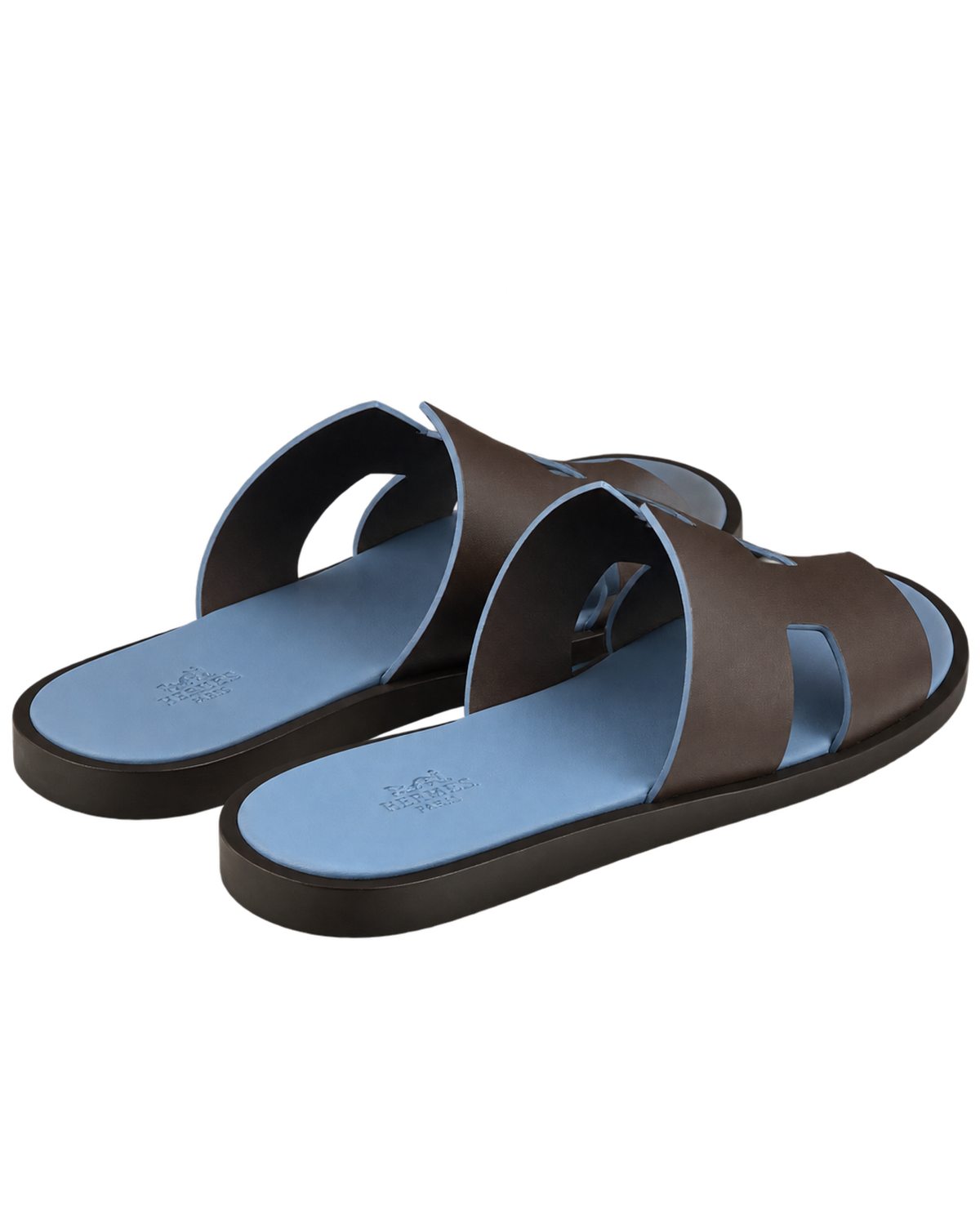 Izmir sandal in Moka / Bleu Jean