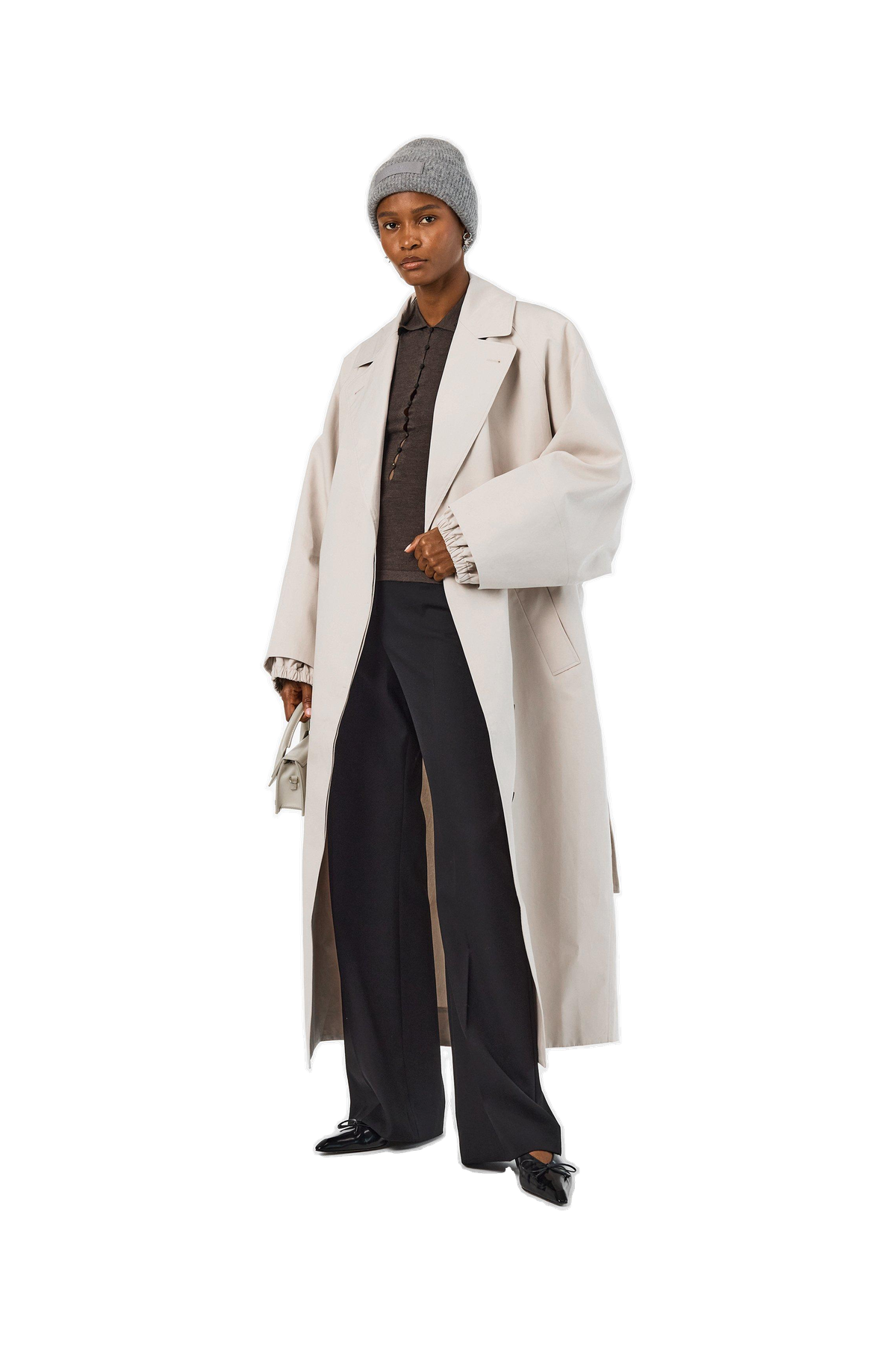 Jacquard Mid-Length Textured Trench Coat
