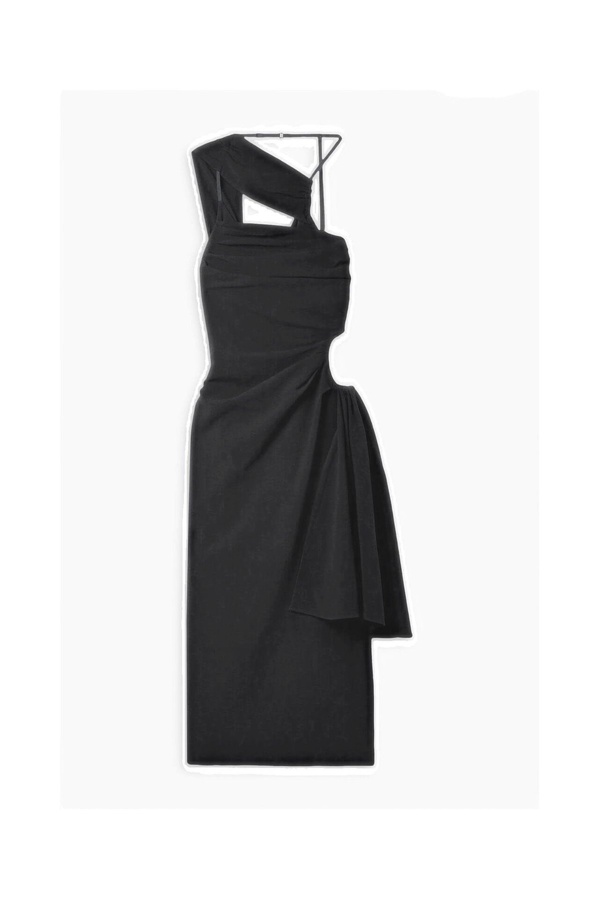 JACQUEMUS Cutout draped wool-blend crepe midi dress