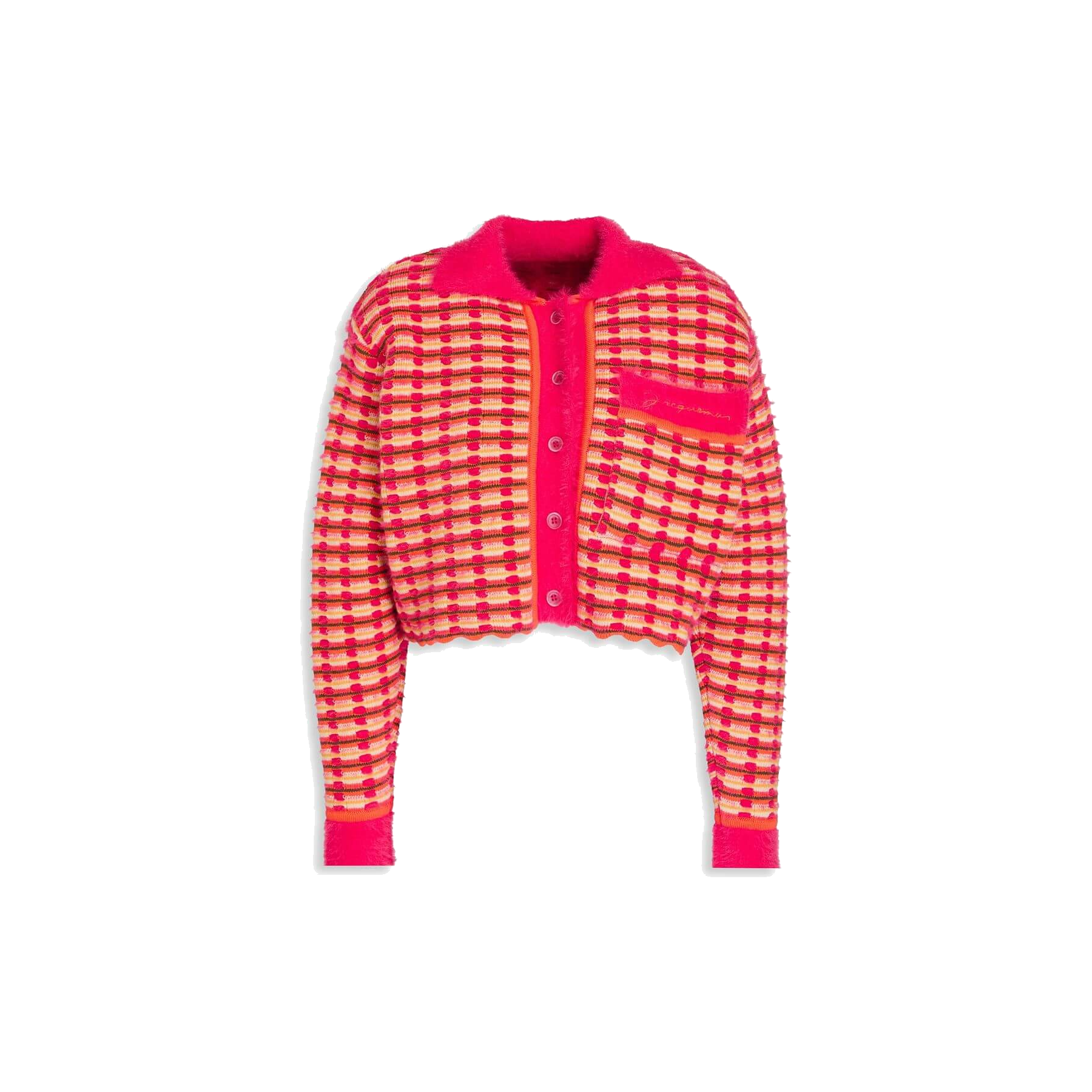 JACQUEMUS Striped open-knit cotton-blend cardigan