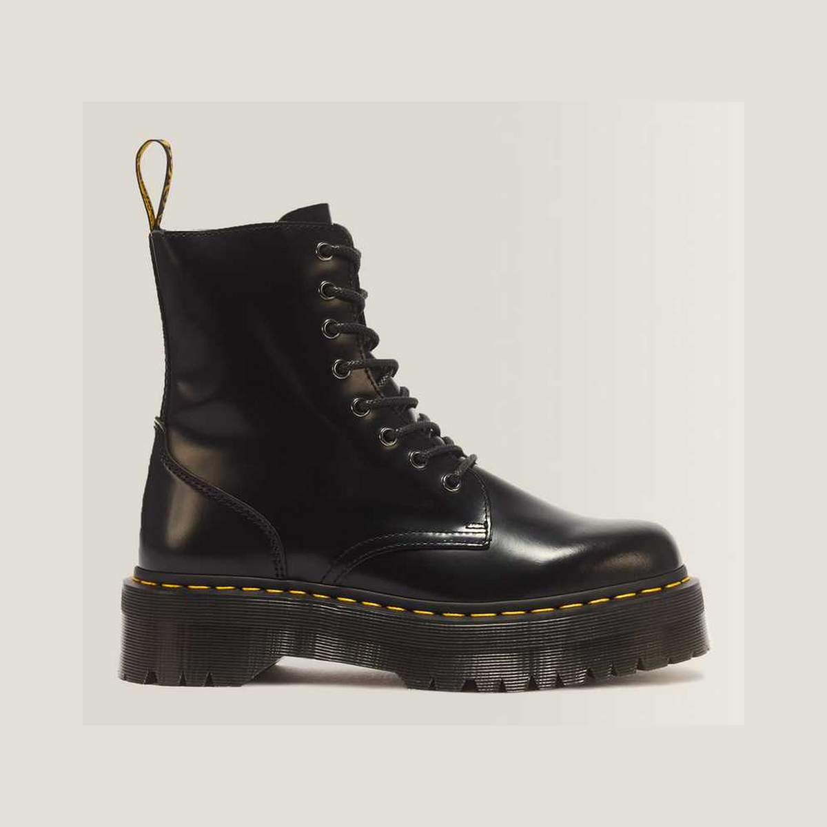 Jadon Boot Smooth Leather Platforms — Black