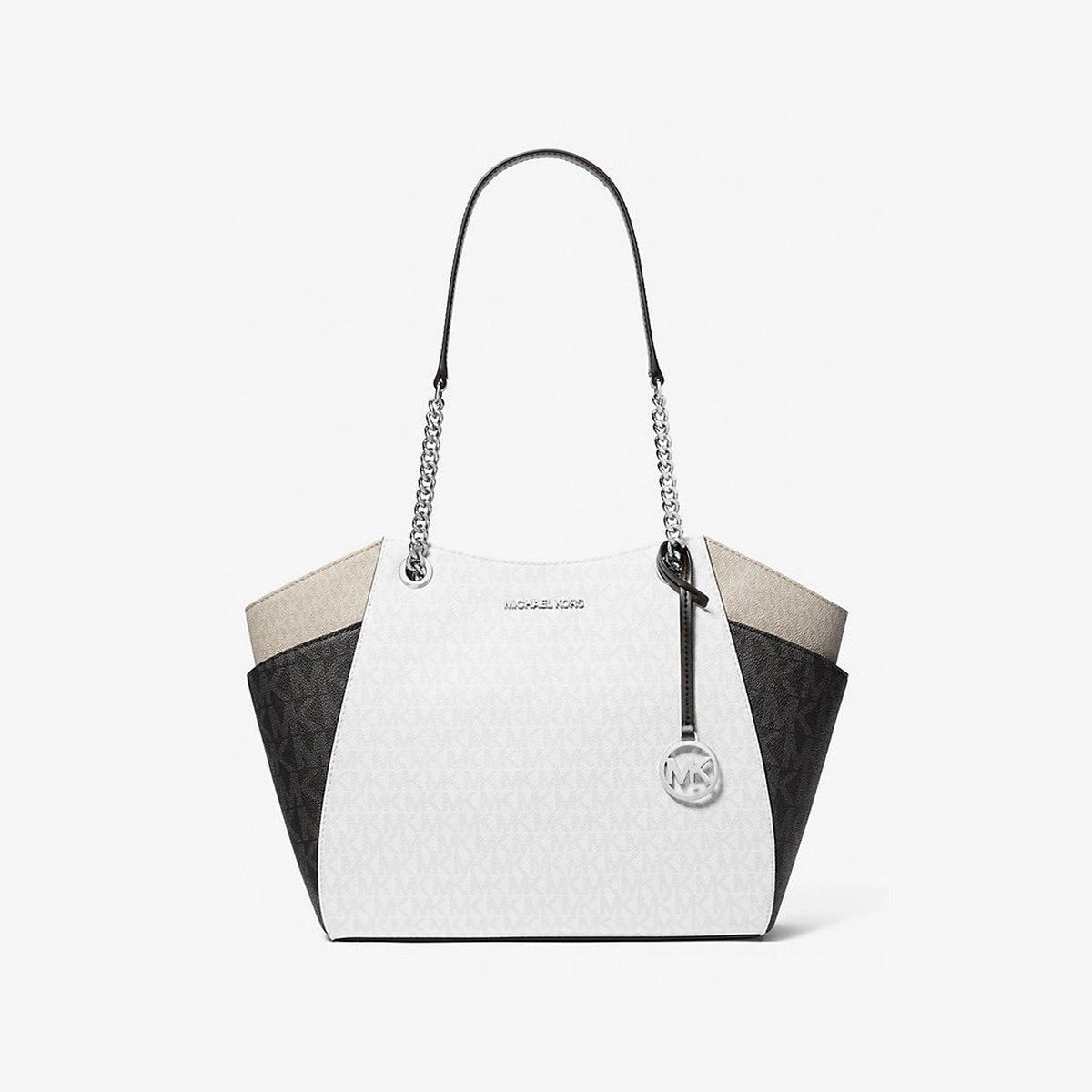 Jet Set Large Color-Block Signature Logo Shoulder Bag